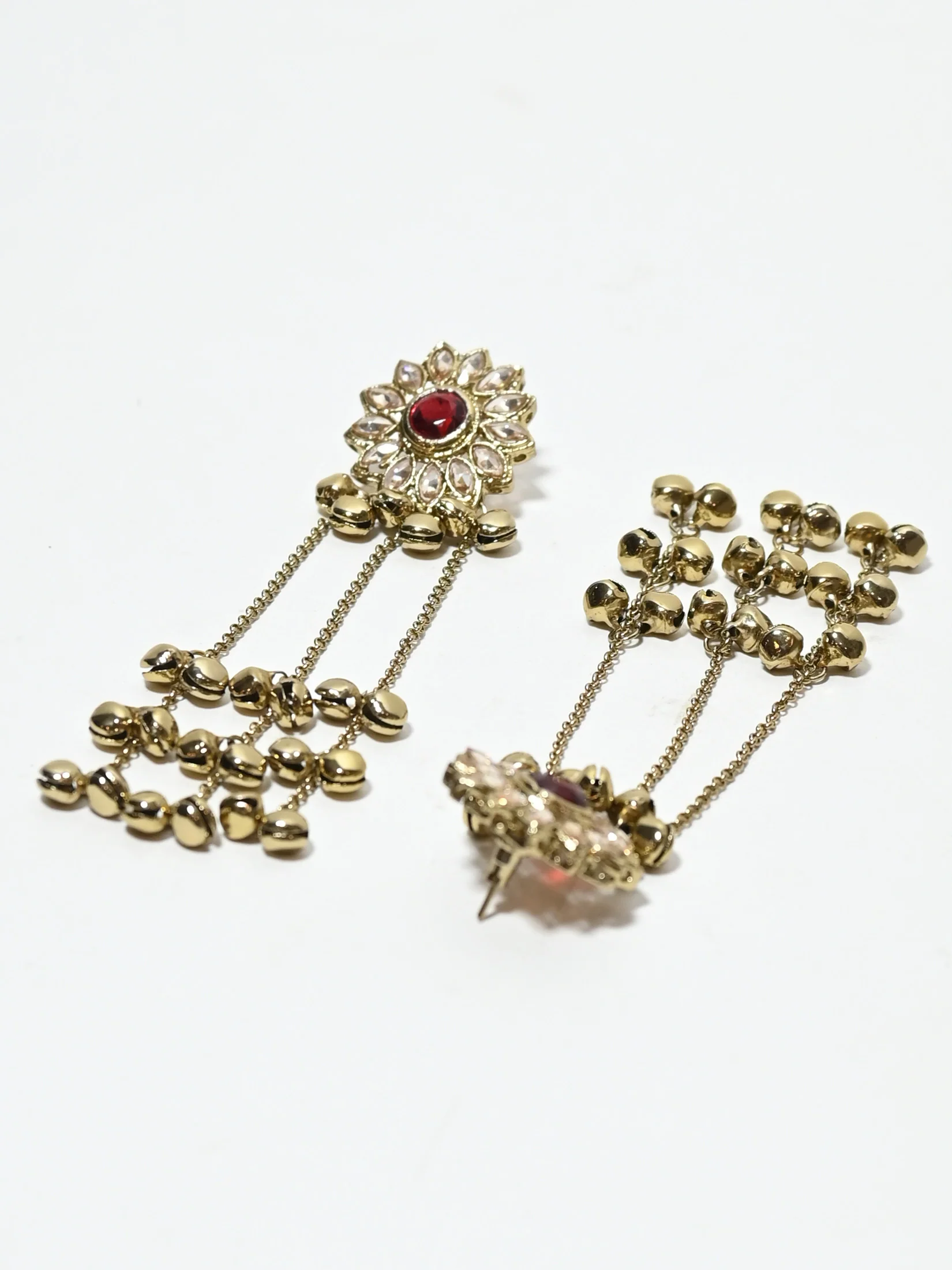 Odette Gold Alloy Stone Earrings For Women - Image 6