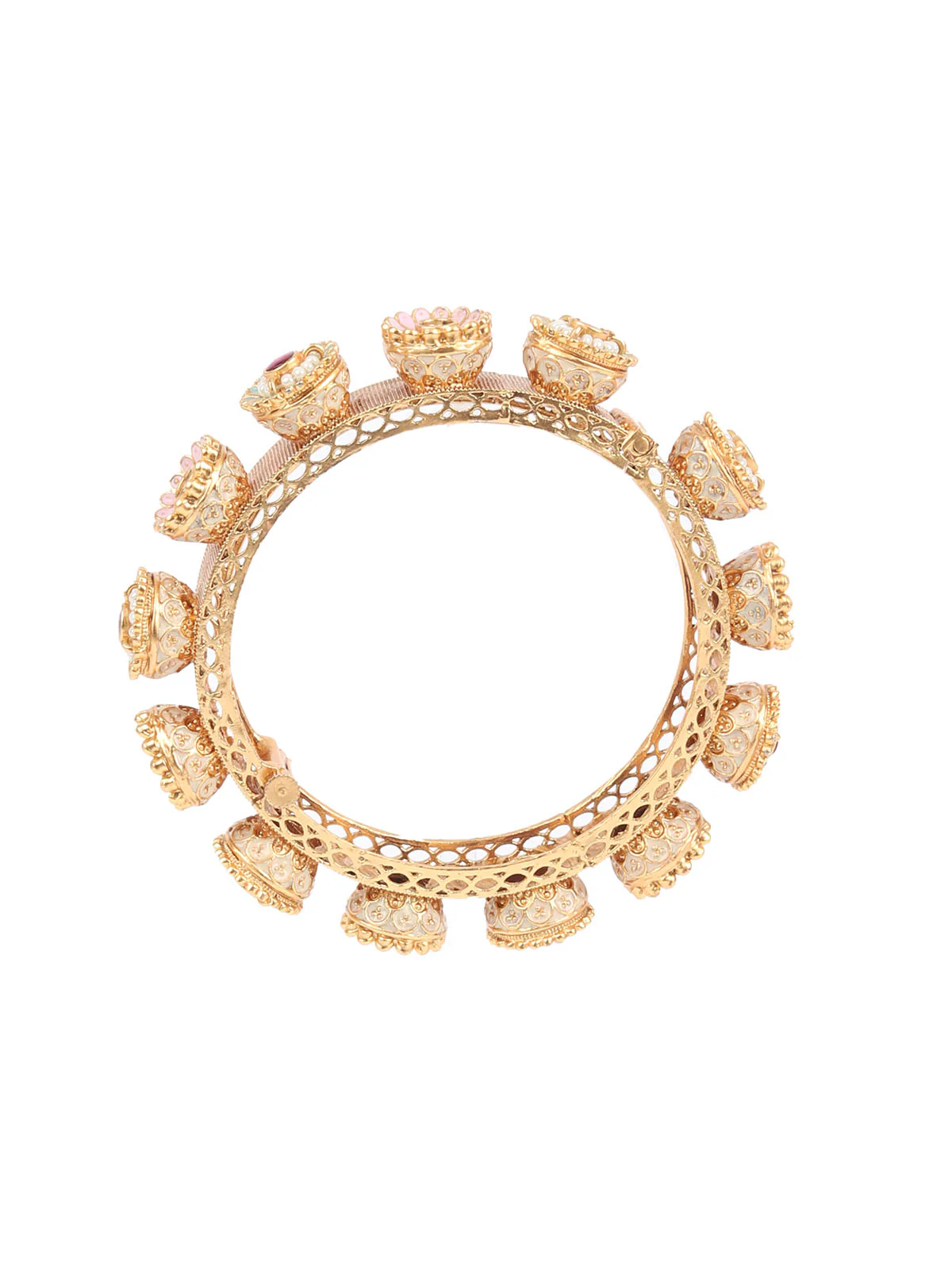 Odette Gold Embellished Bangles For Women-Set Of 2 - Image 7