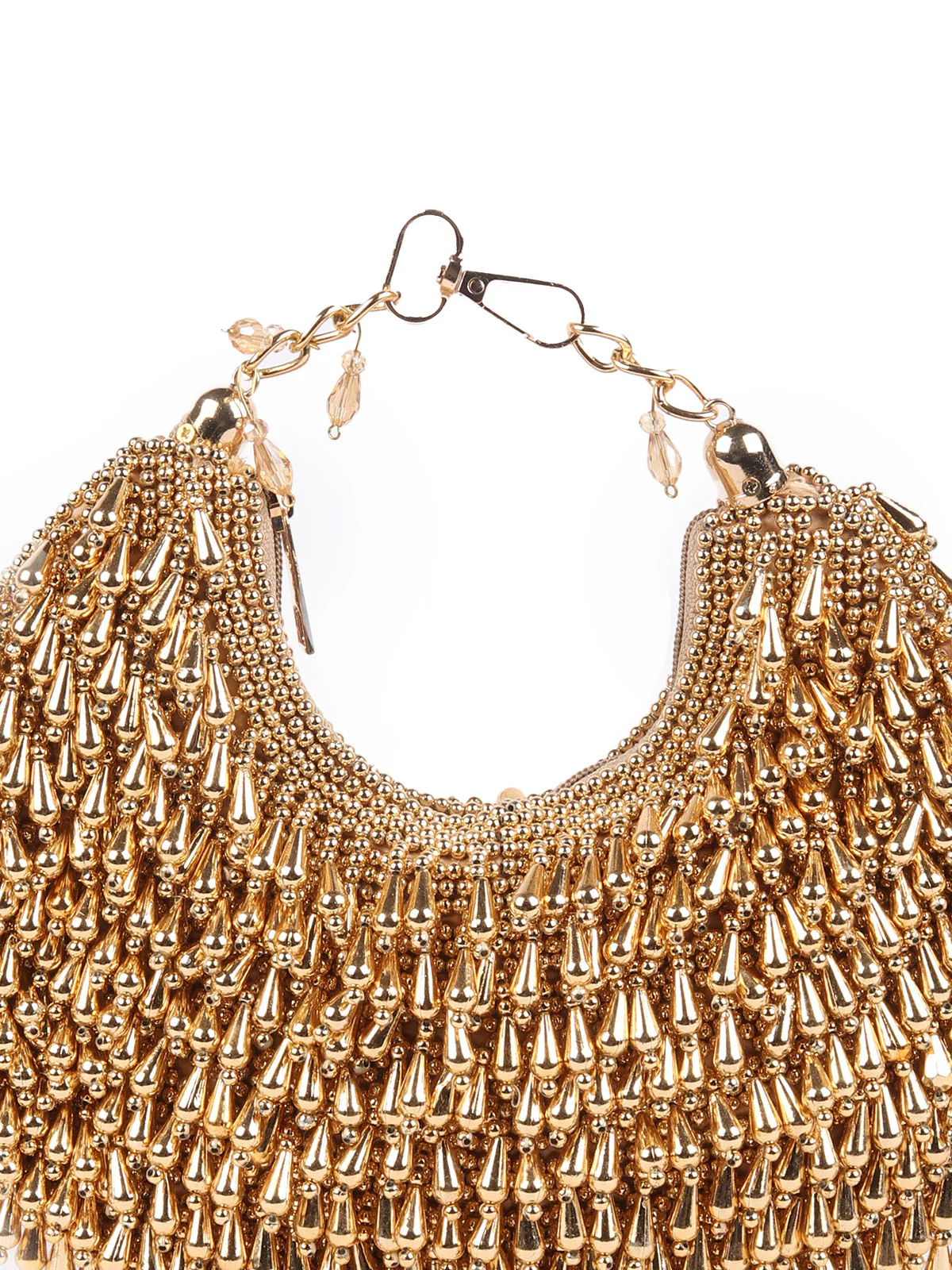 Odette Gold Embellished Clutches For Women - Image 5
