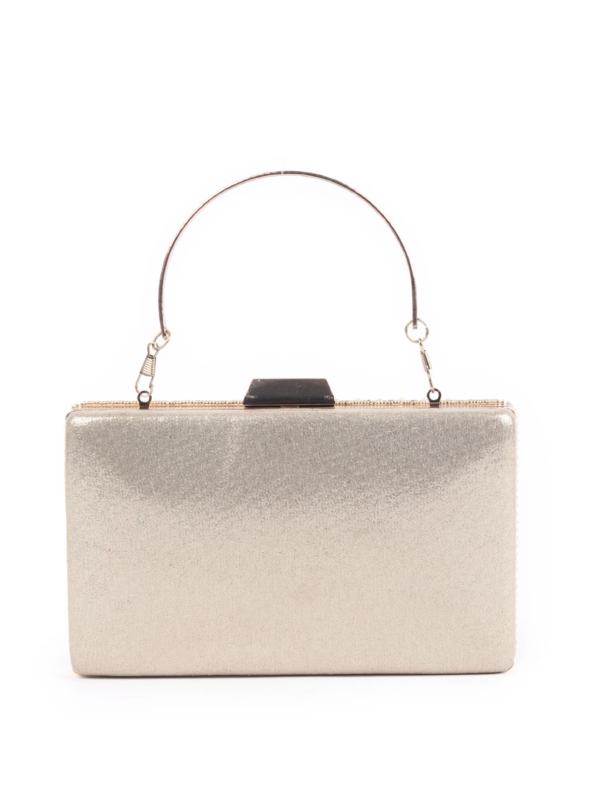 Odette Gold Embroidered Bridal Clutch For Women - Image 5