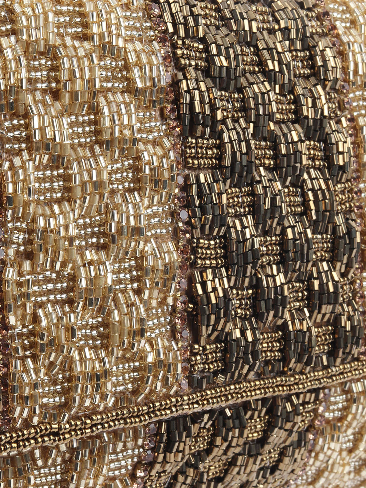 Odette Gold Jute Embellished Clutch For Women - Image 6