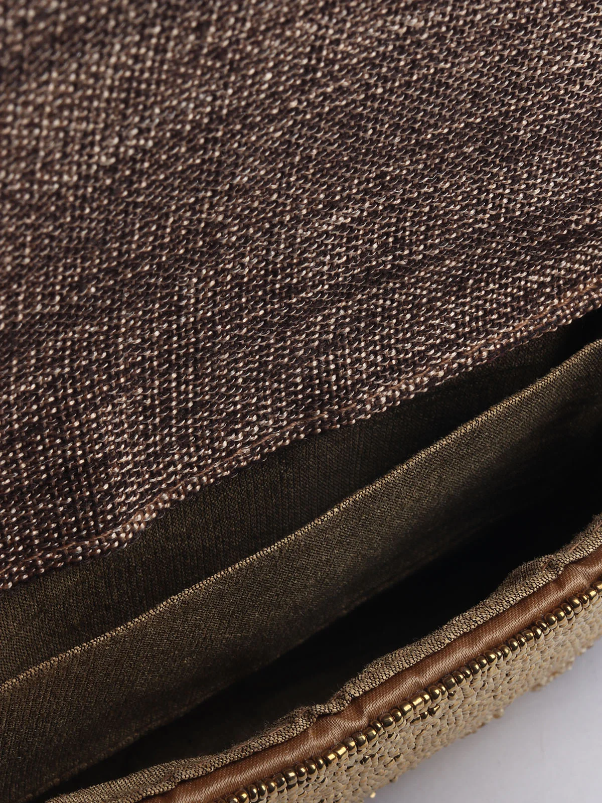 Odette Gold Jute Embellished Clutch For Women - Image 7