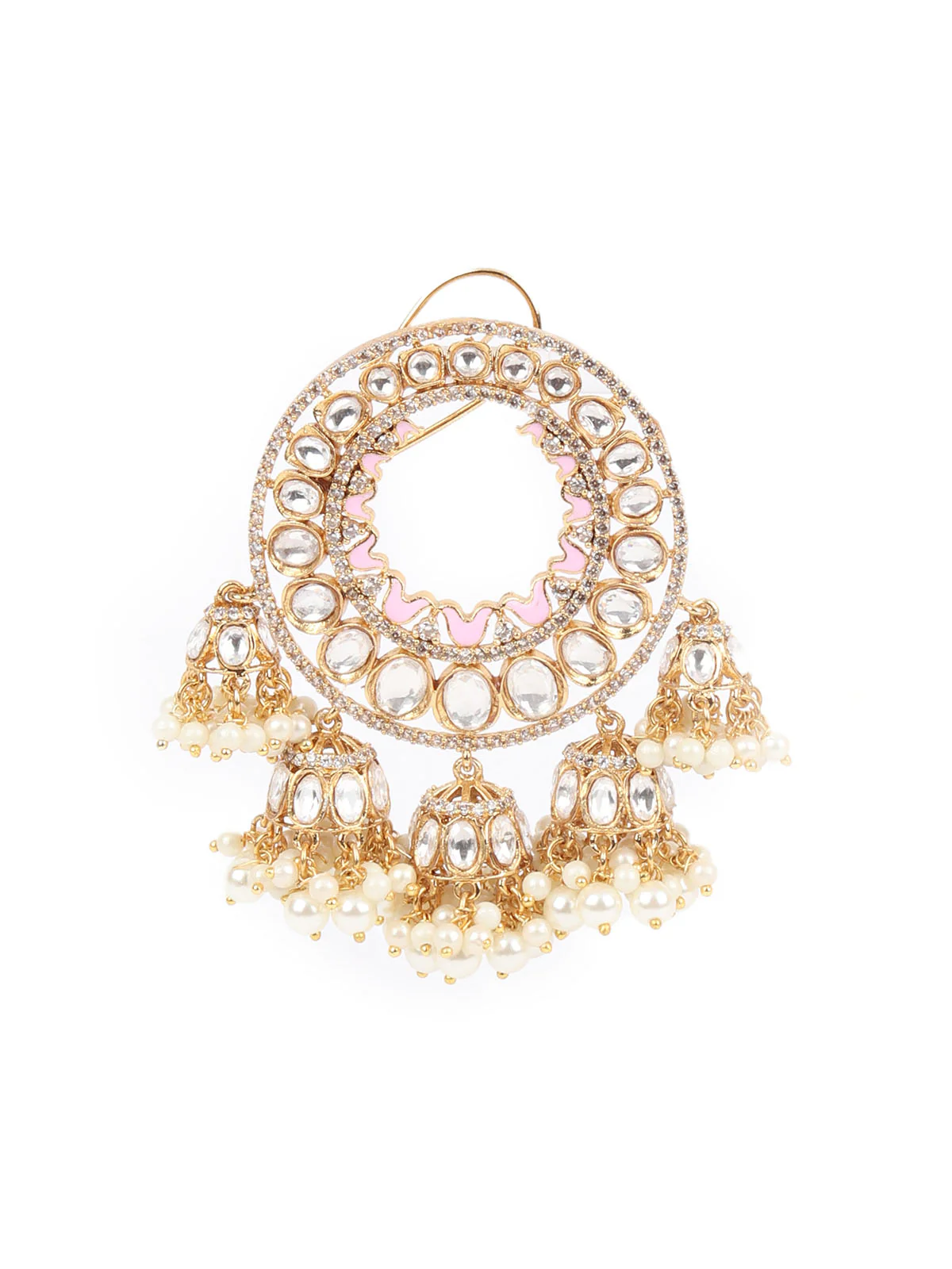 Odette Gold Kundan Gold Plated Dangler Earrings For Women - Image 6