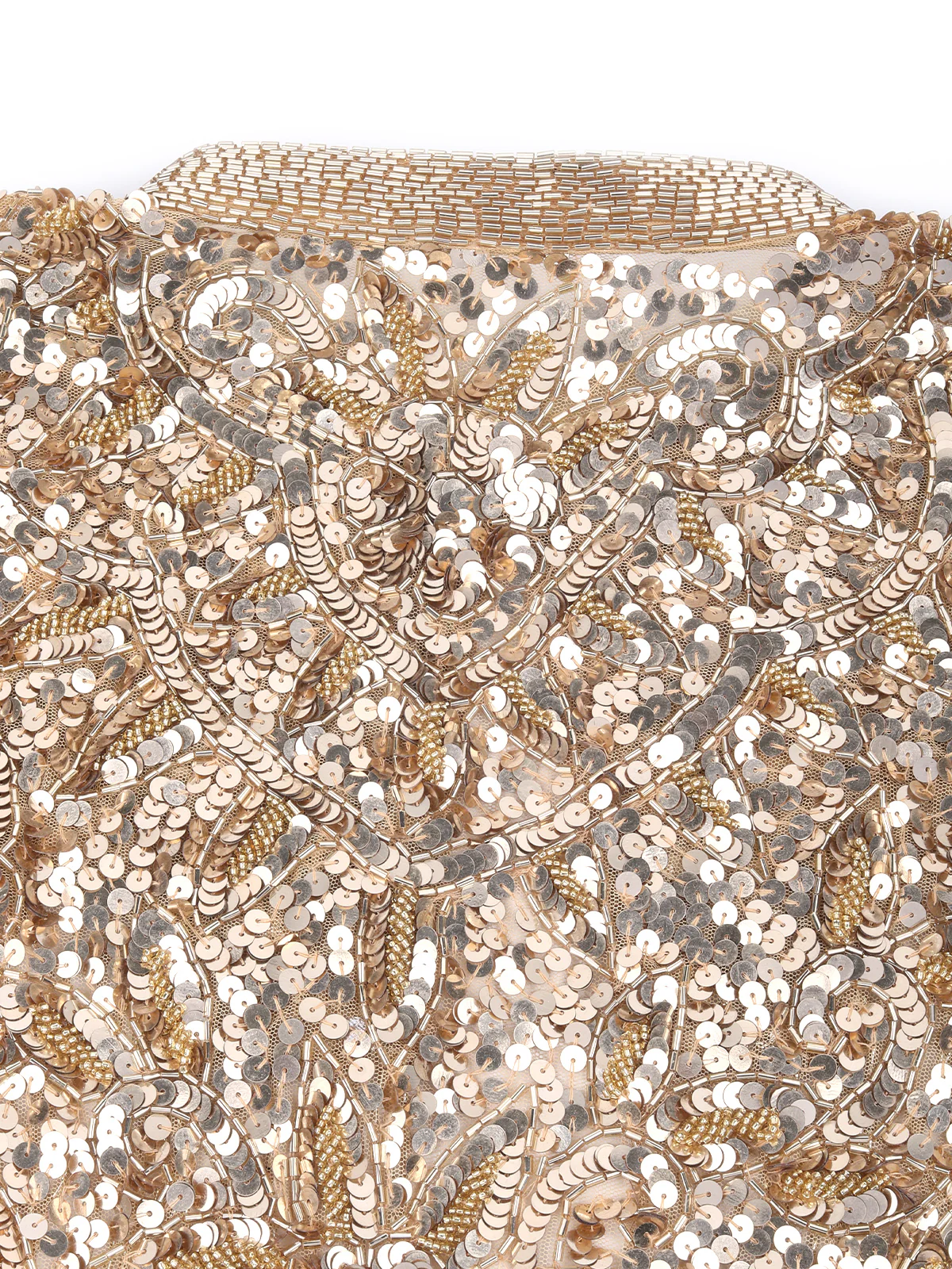 Odette Gold Sequins and Beads Embellished Tassels Cape for Women - Image 6