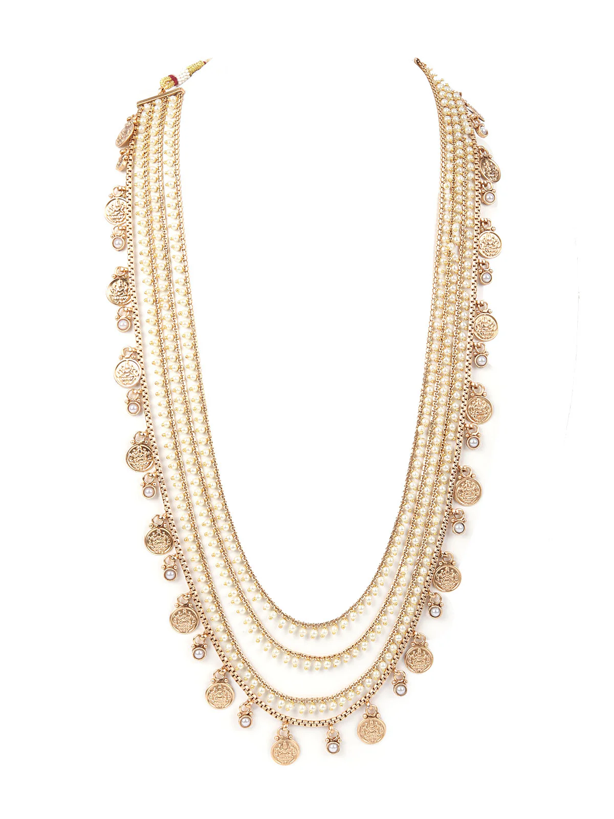 Odette Gold Three Layered Bridal Neck Piece For Women - Image 4