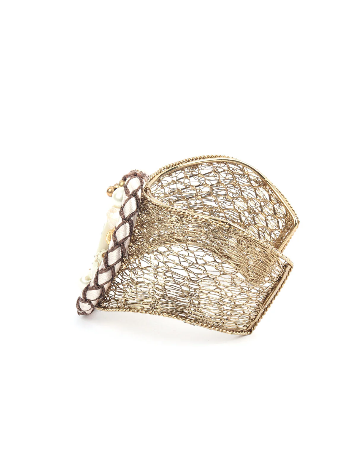 Odette Golden Alloy Embellished Bracelet For Women - Image 4