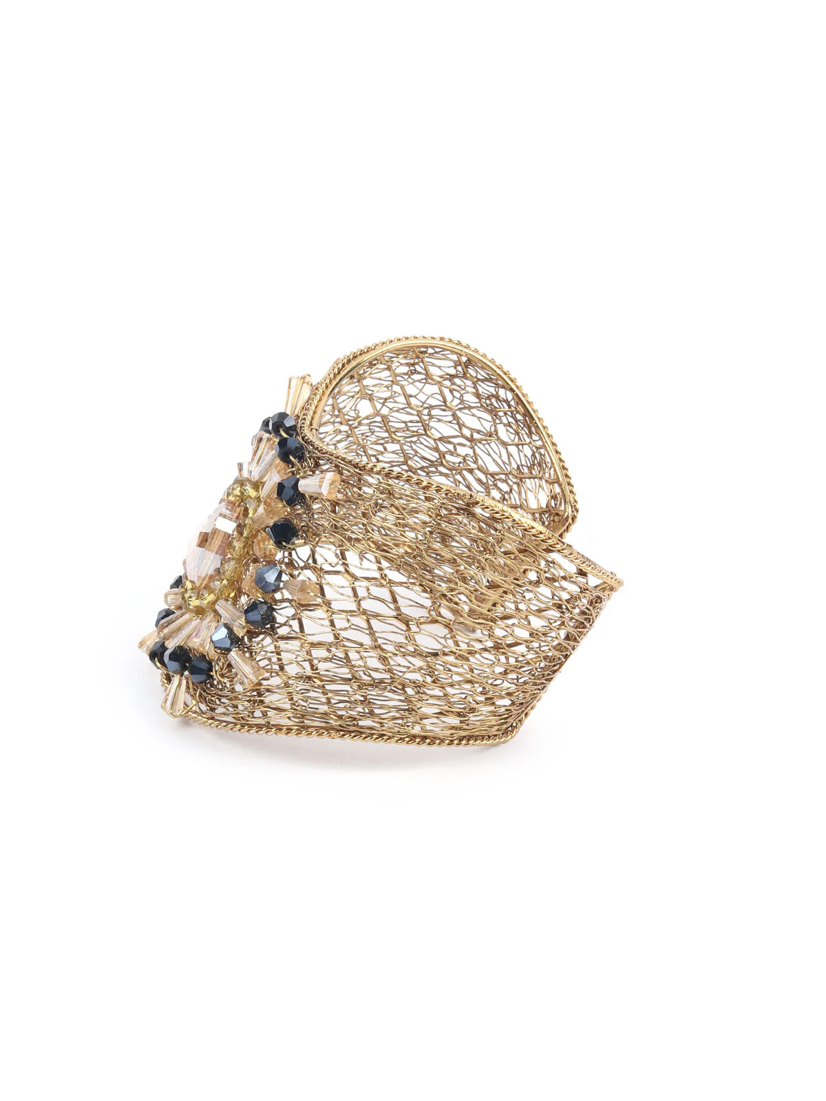 Odette Golden Alloy Embellished Bracelet For Women - Image 4