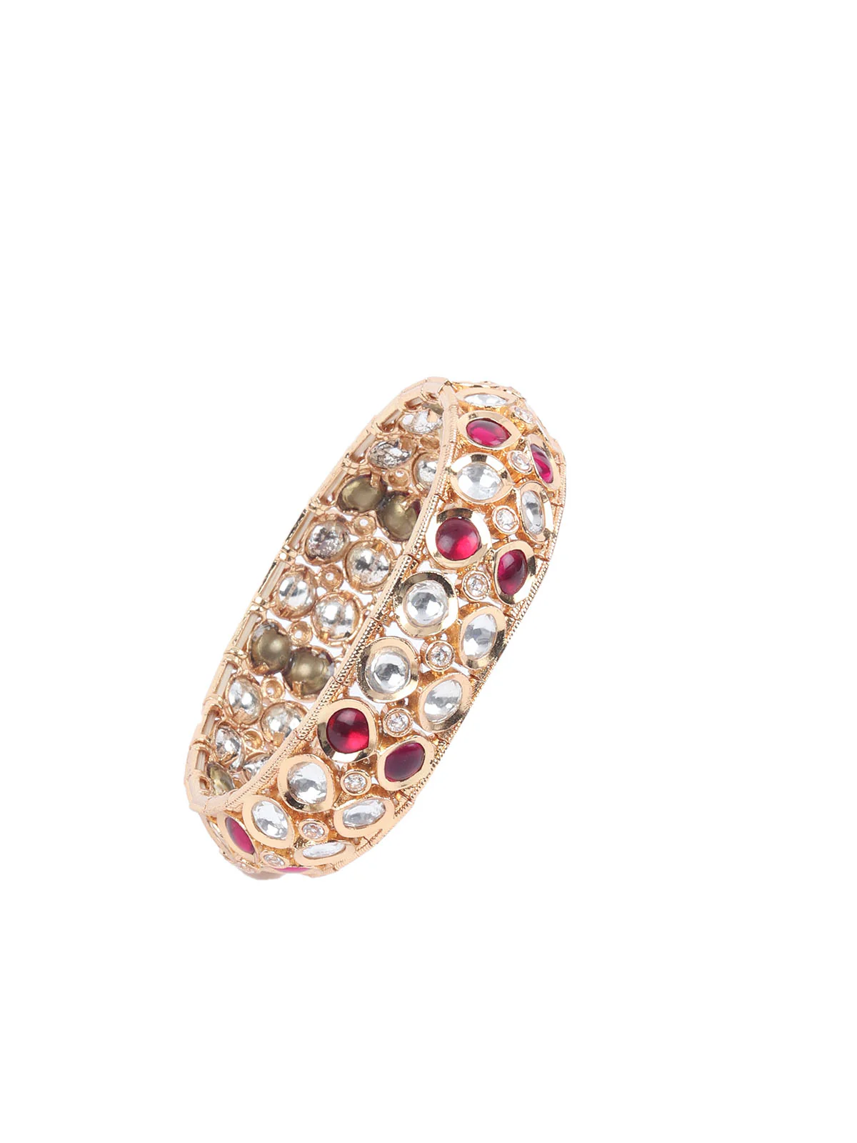 Odette Golden Alloy Embellished Bracelet For Women - Image 4