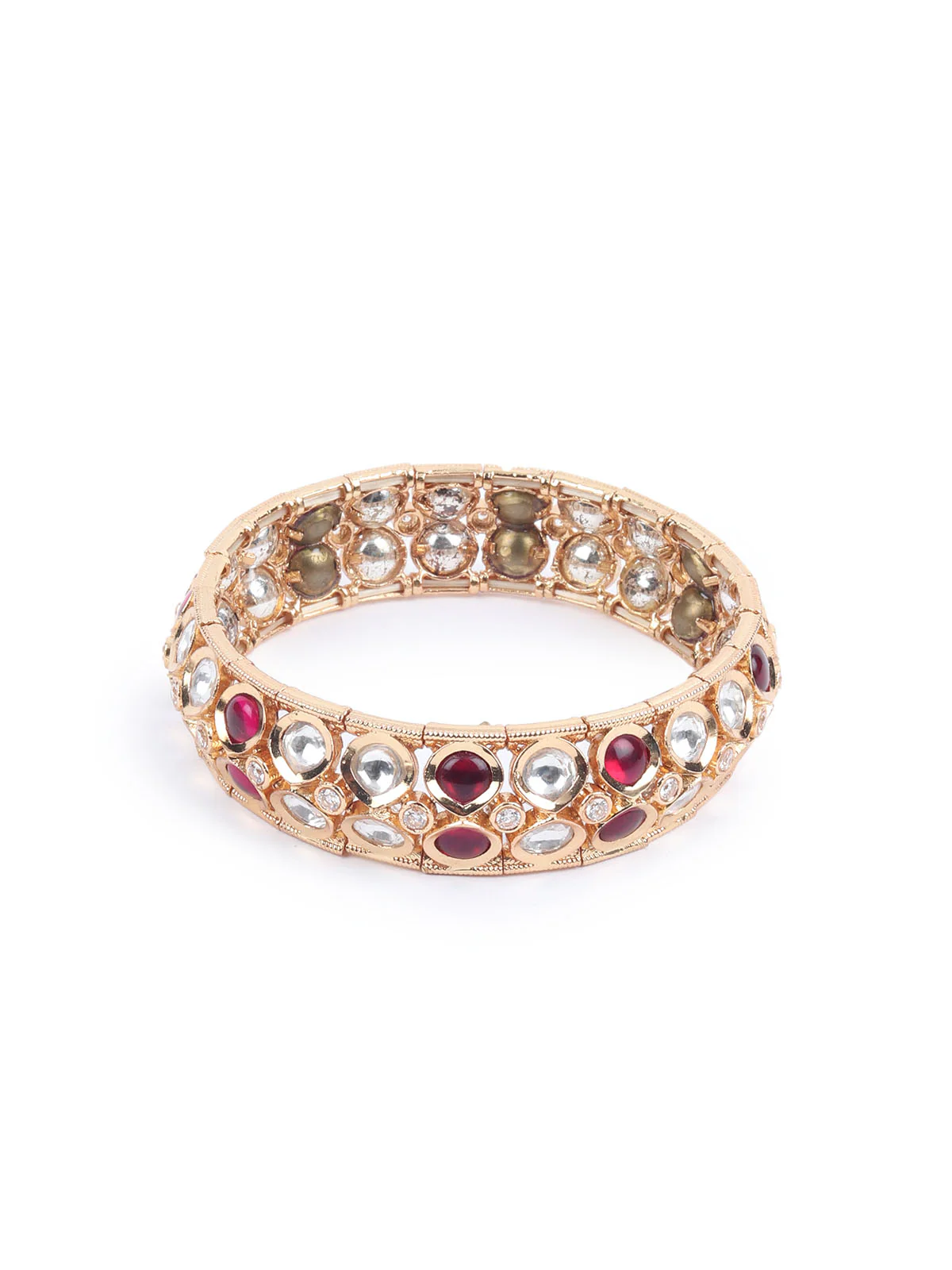 Odette Golden Alloy Embellished Bracelet For Women - Image 5