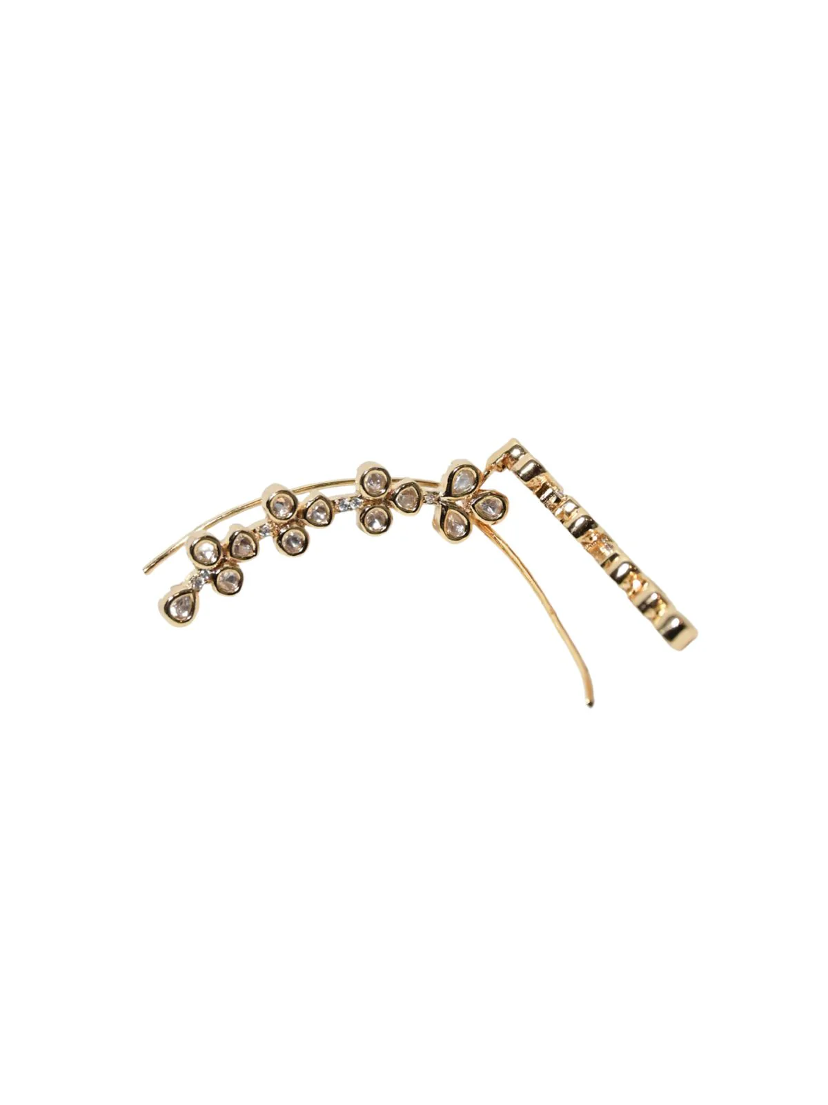 Odette Golden Alloy Embellished Earrings For Women - Image 6