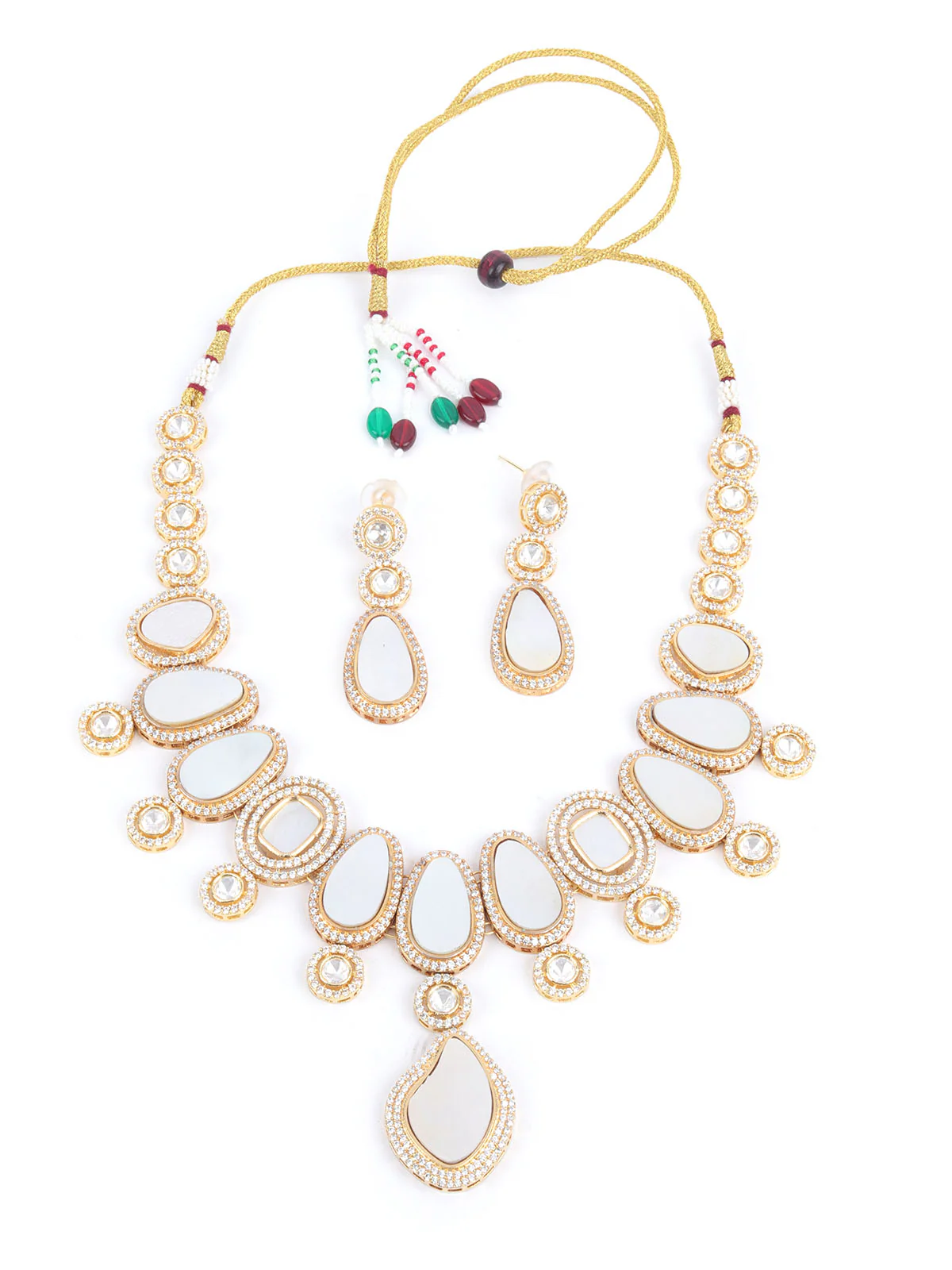 Odette Golden Alloy Embellished Jewellery Set For Women - Image 4