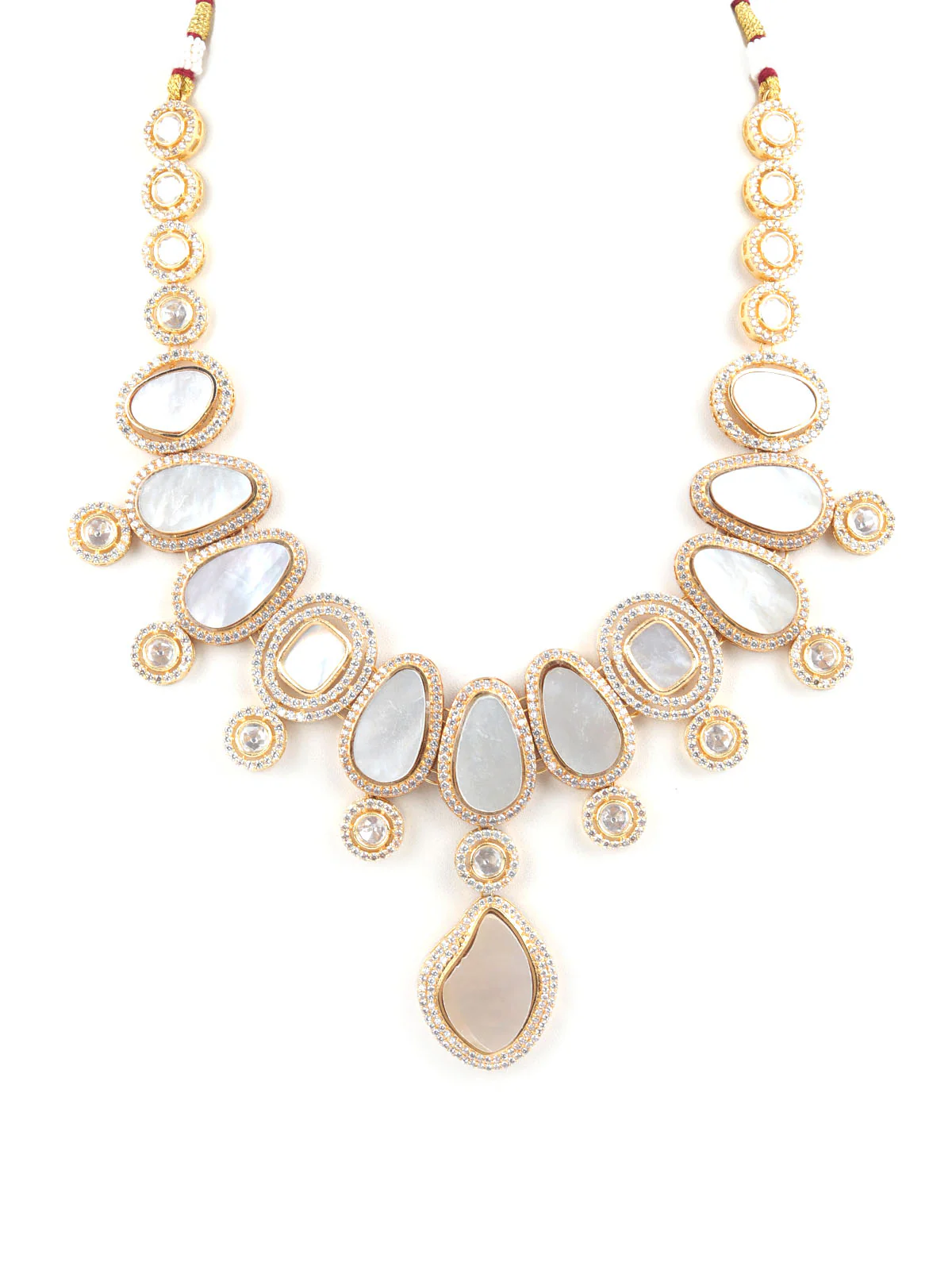 Odette Golden Alloy Embellished Jewellery Set For Women - Image 5