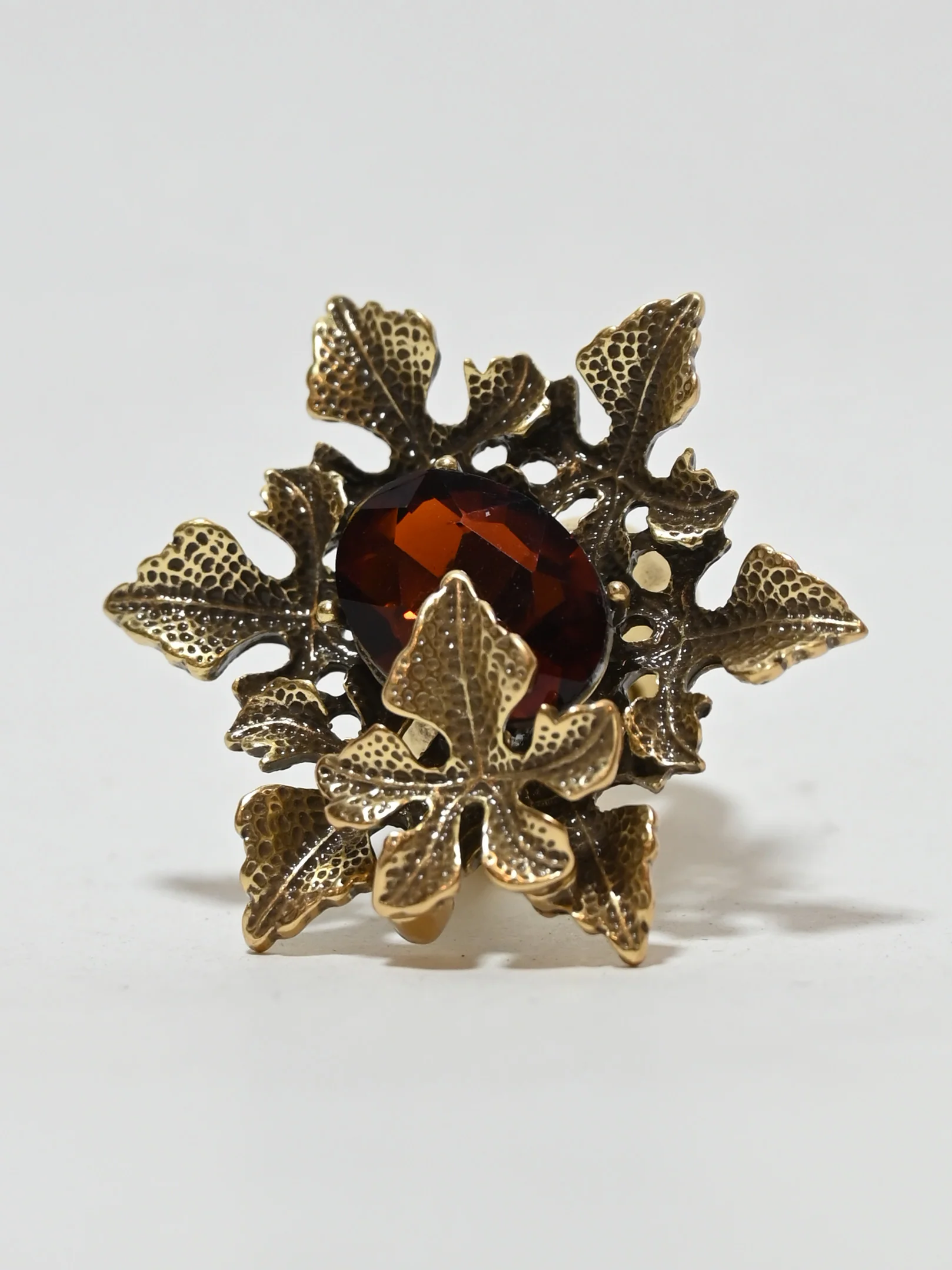 Odette Golden Alloy Embellished Ring For Women - Image 2