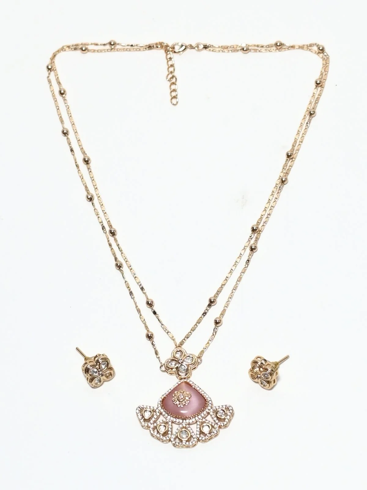 Odette Golden Alloy Kundan And Stone Jewellery Set For Women - Image 3