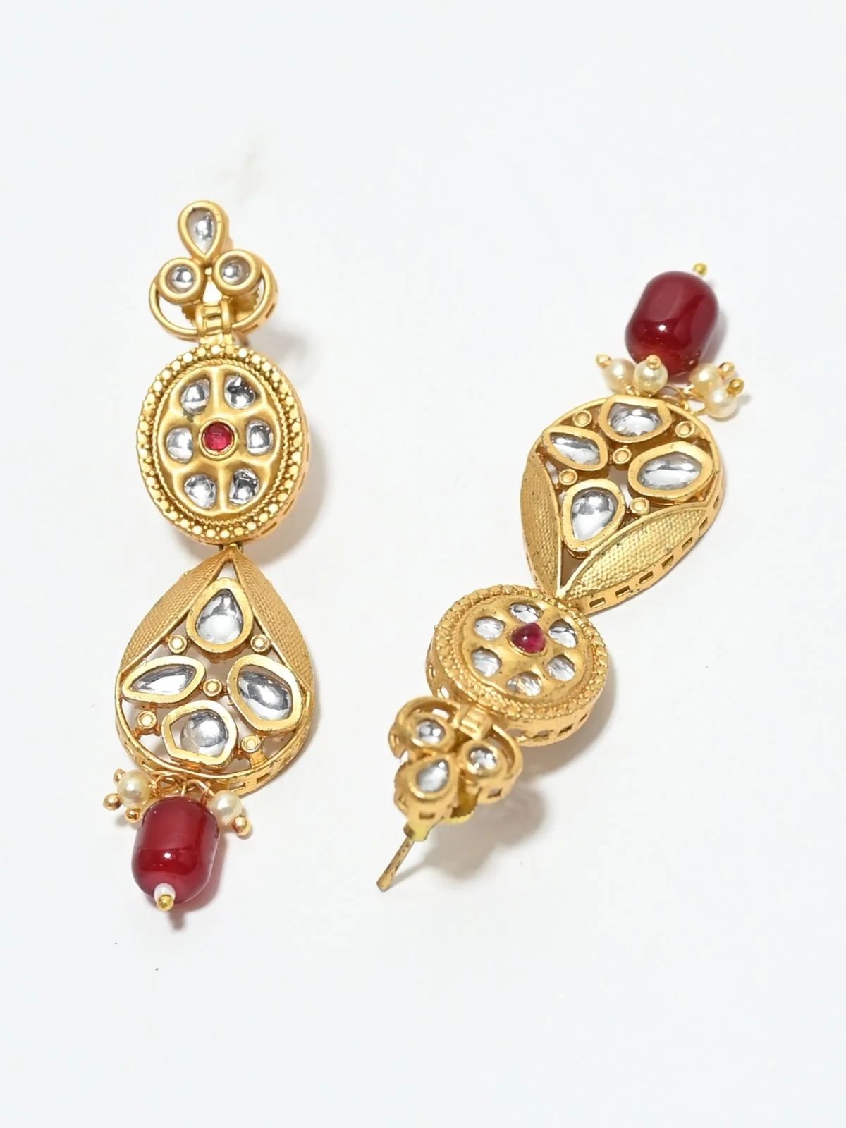 Odette Golden Alloy Kundan Jewellery Set For Women - Image 6