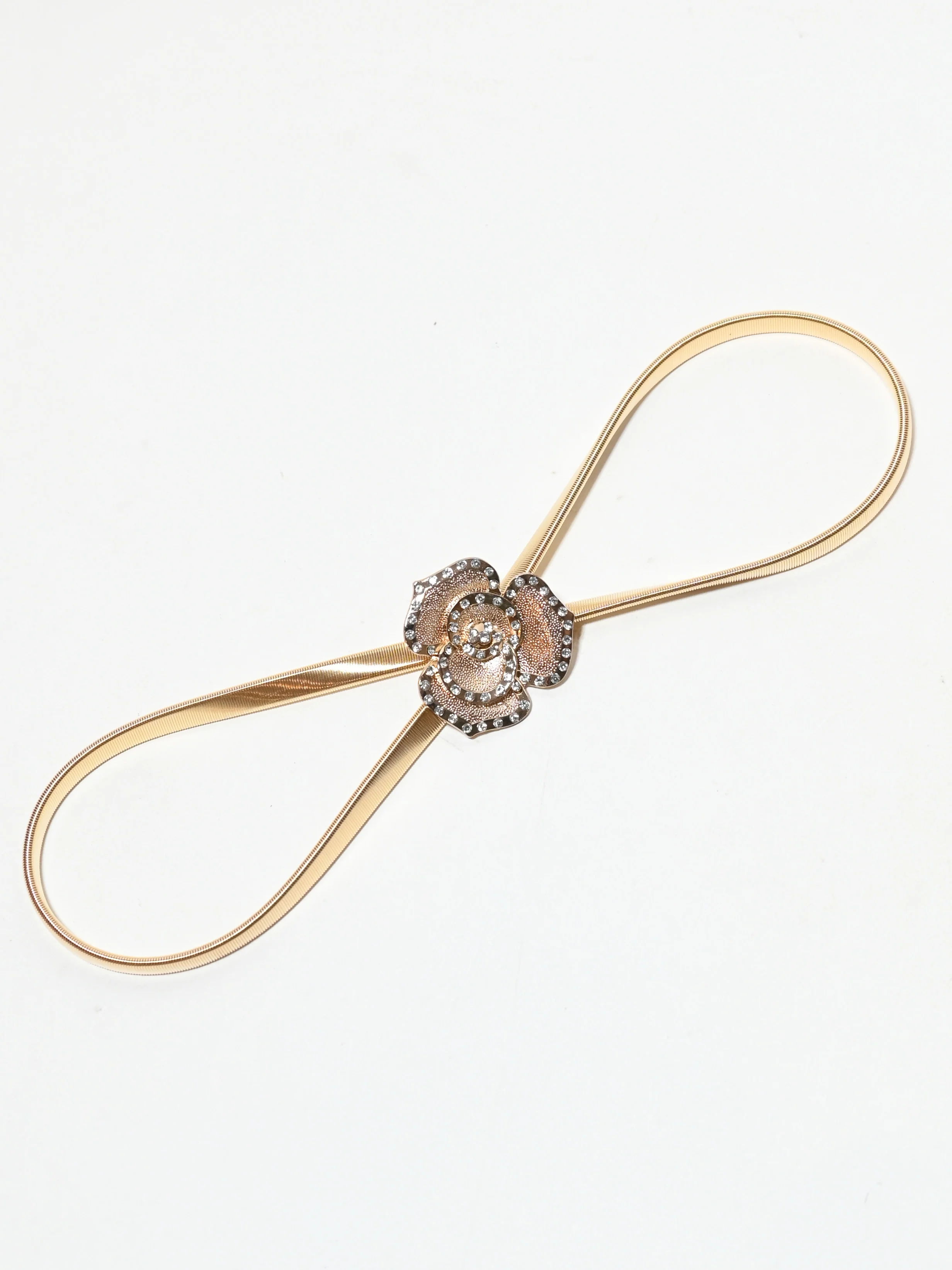 Odette Golden Alloy Meatllic Design Belt For Women - Image 2