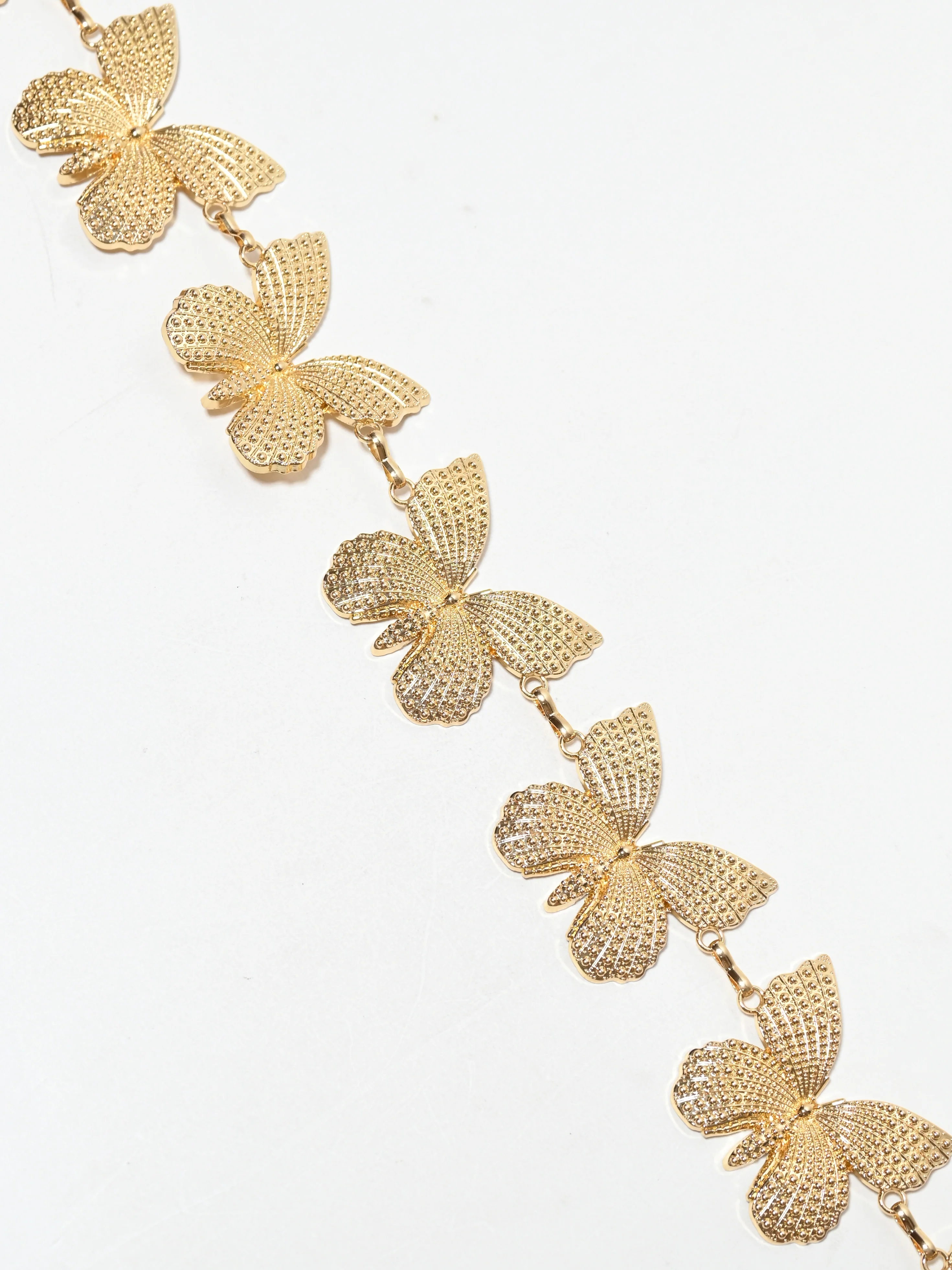 Odette Golden Alloy Metallic Design Belt For Women - Image 3