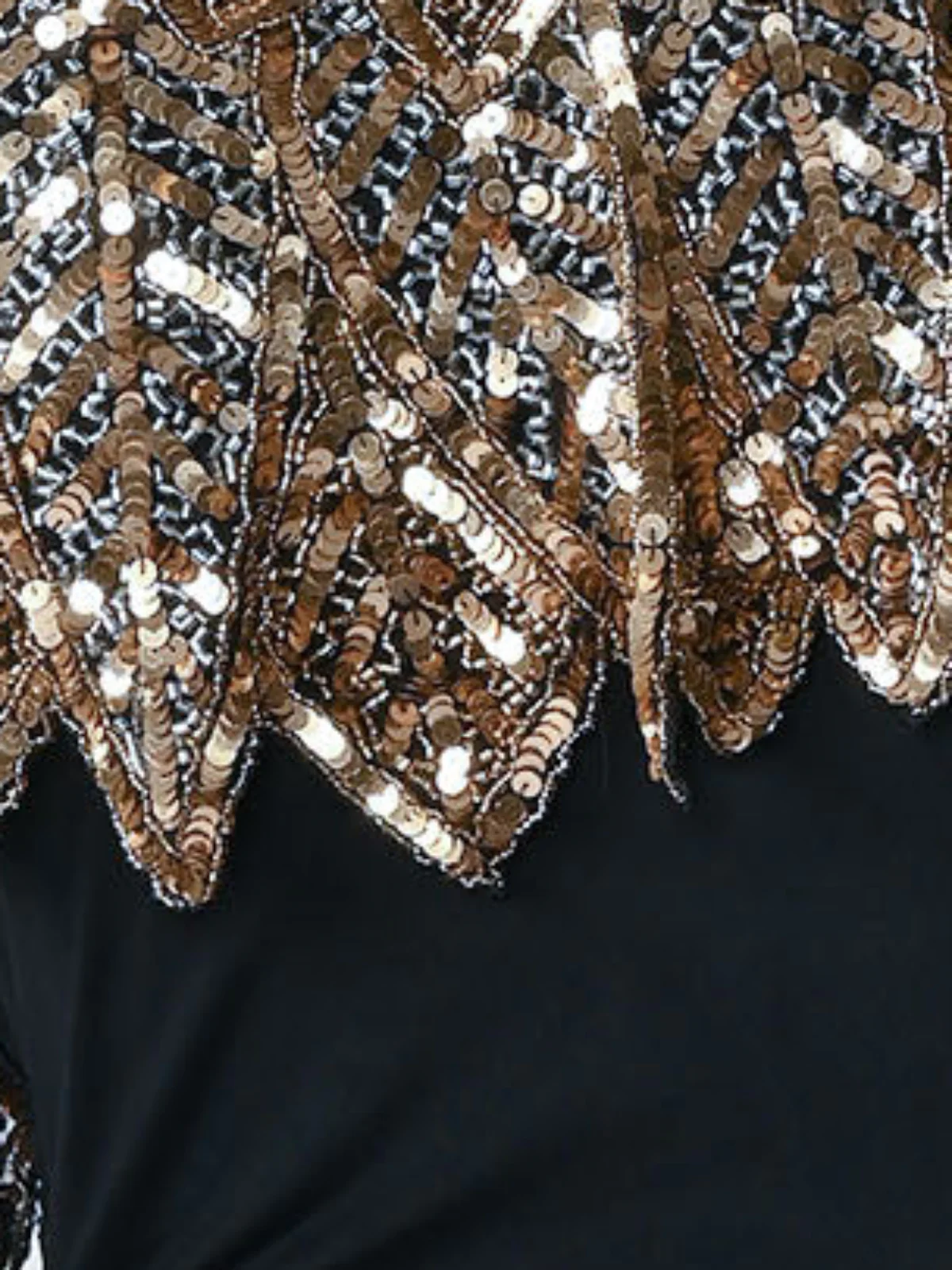 Odette Golden And Black Net Embellished Stitched Cape For Women - Image 5