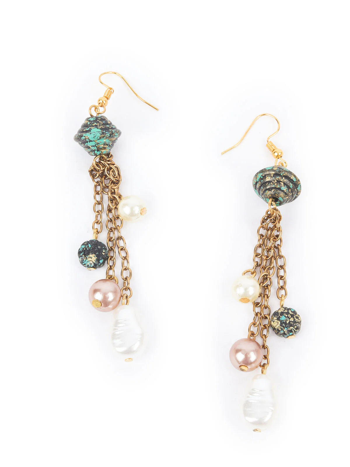 Odette Golden & Blue Alloy Embellished Jewellery Set For Women - Image 6