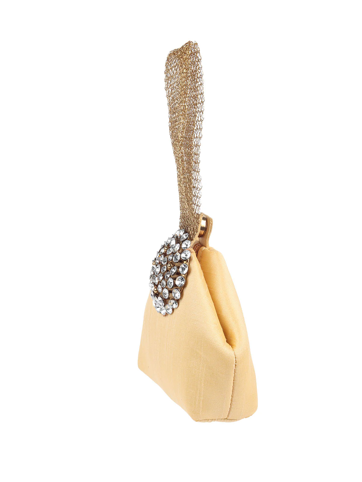 Odette Gold Brooch Embellished Clutch For Women - Image 4