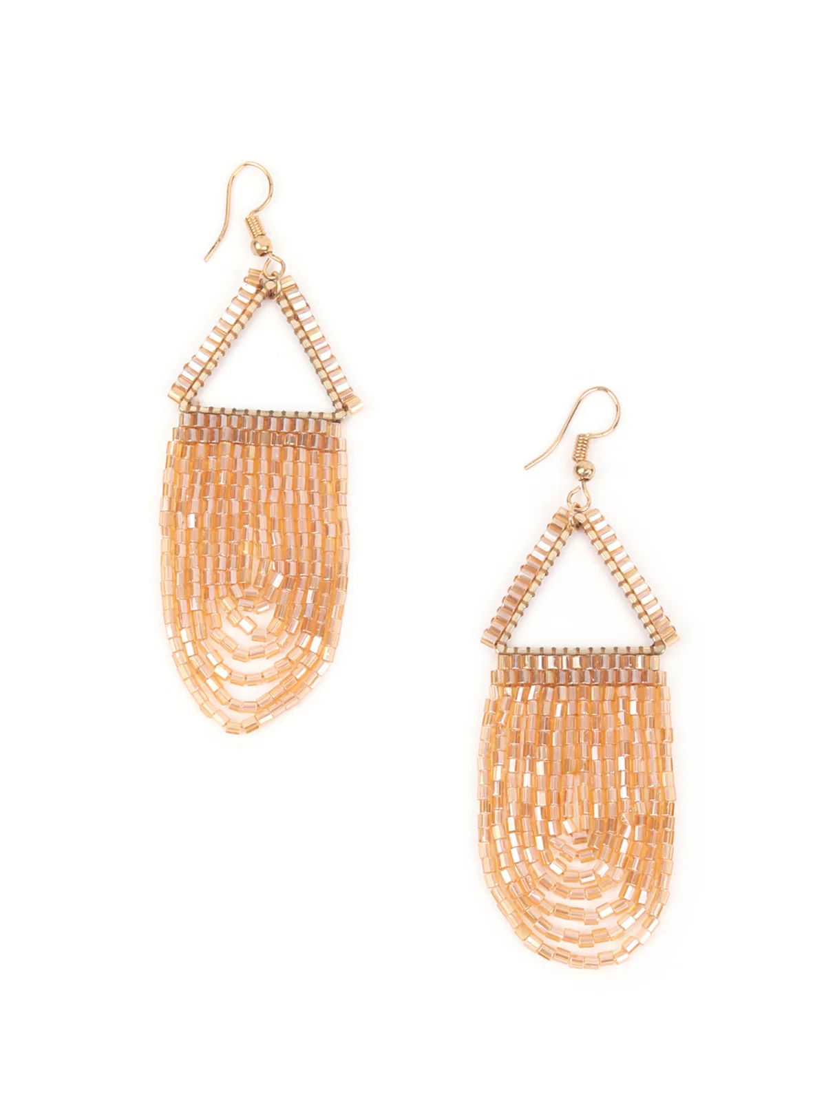 Odette Golden Cutdana Dangler Earring For Women - Image 2