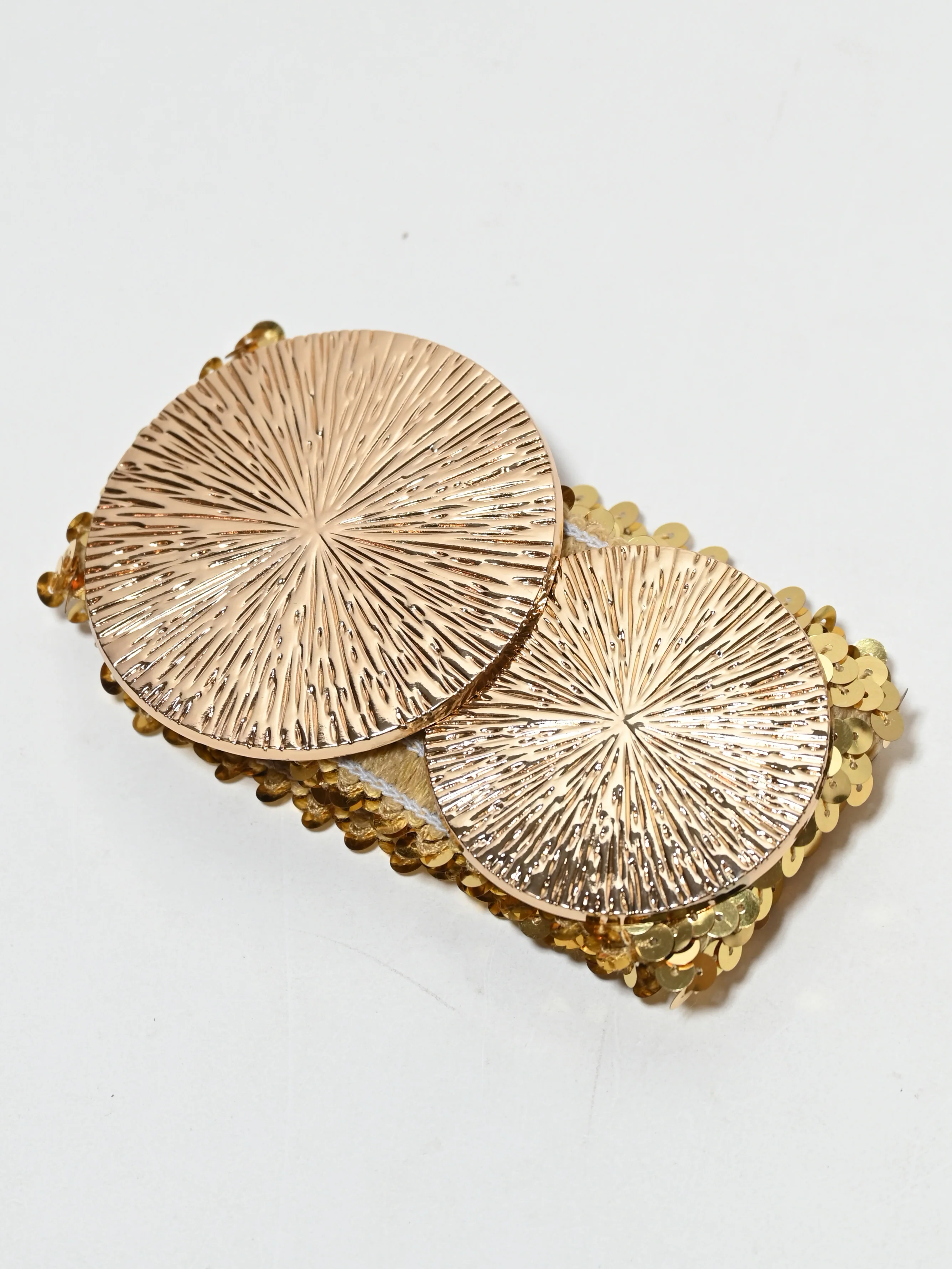 Odette Golden Elastic Sequin Work Belt For Women - Image 2