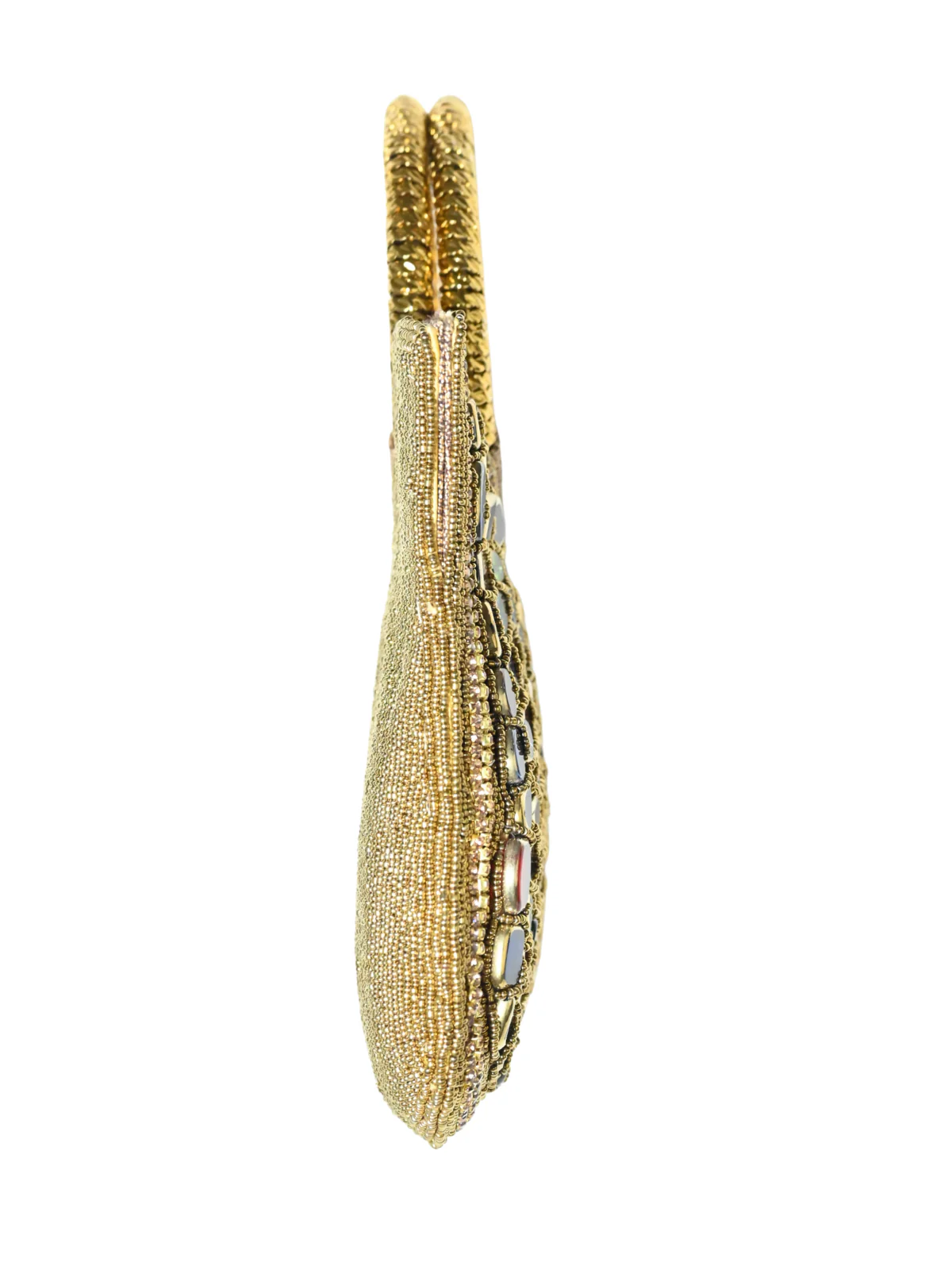 Odette Golden Jute Embellished Clutch For Women - Image 4