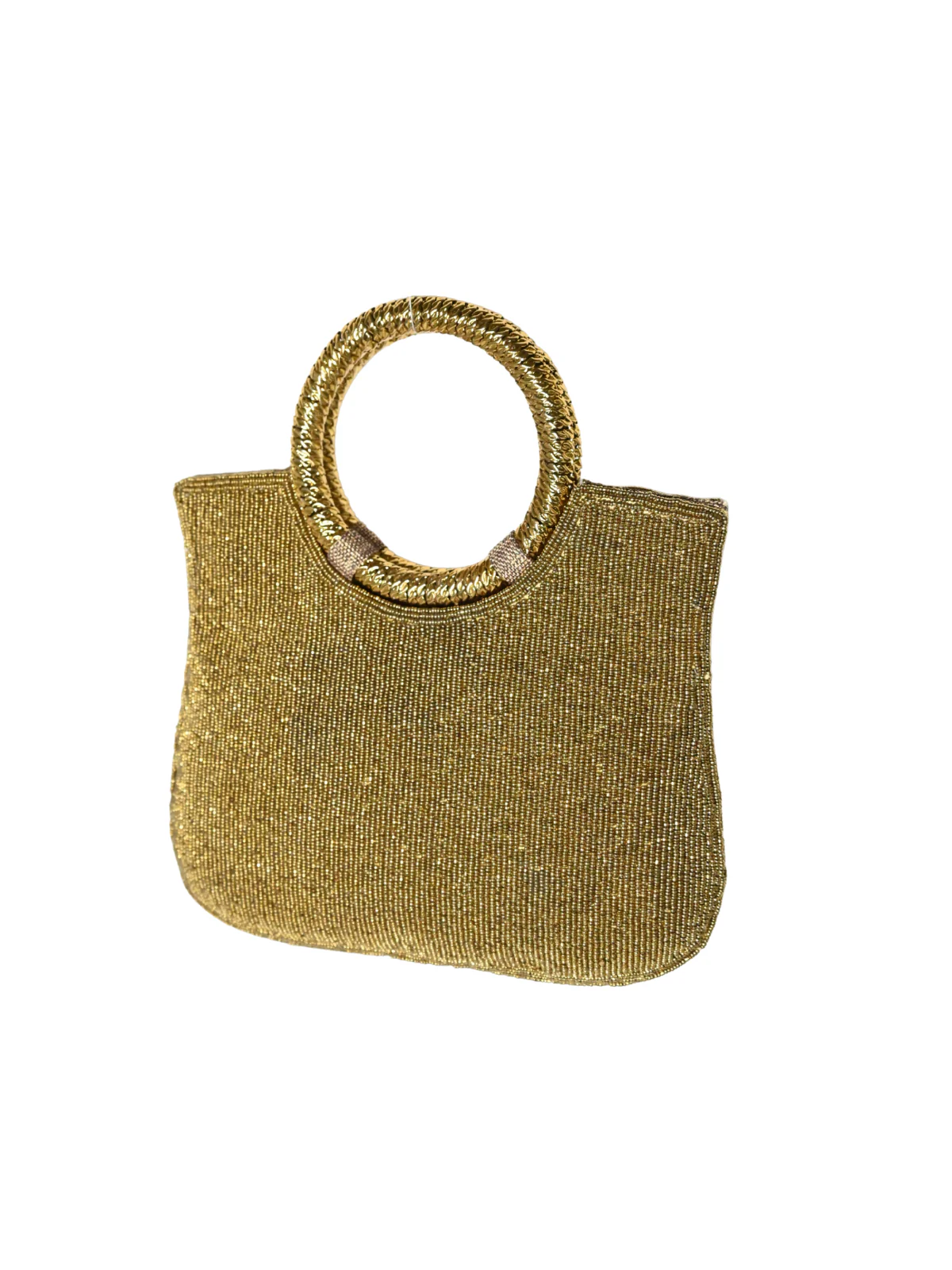 Odette Golden Jute Embellished Clutch For Women - Image 5
