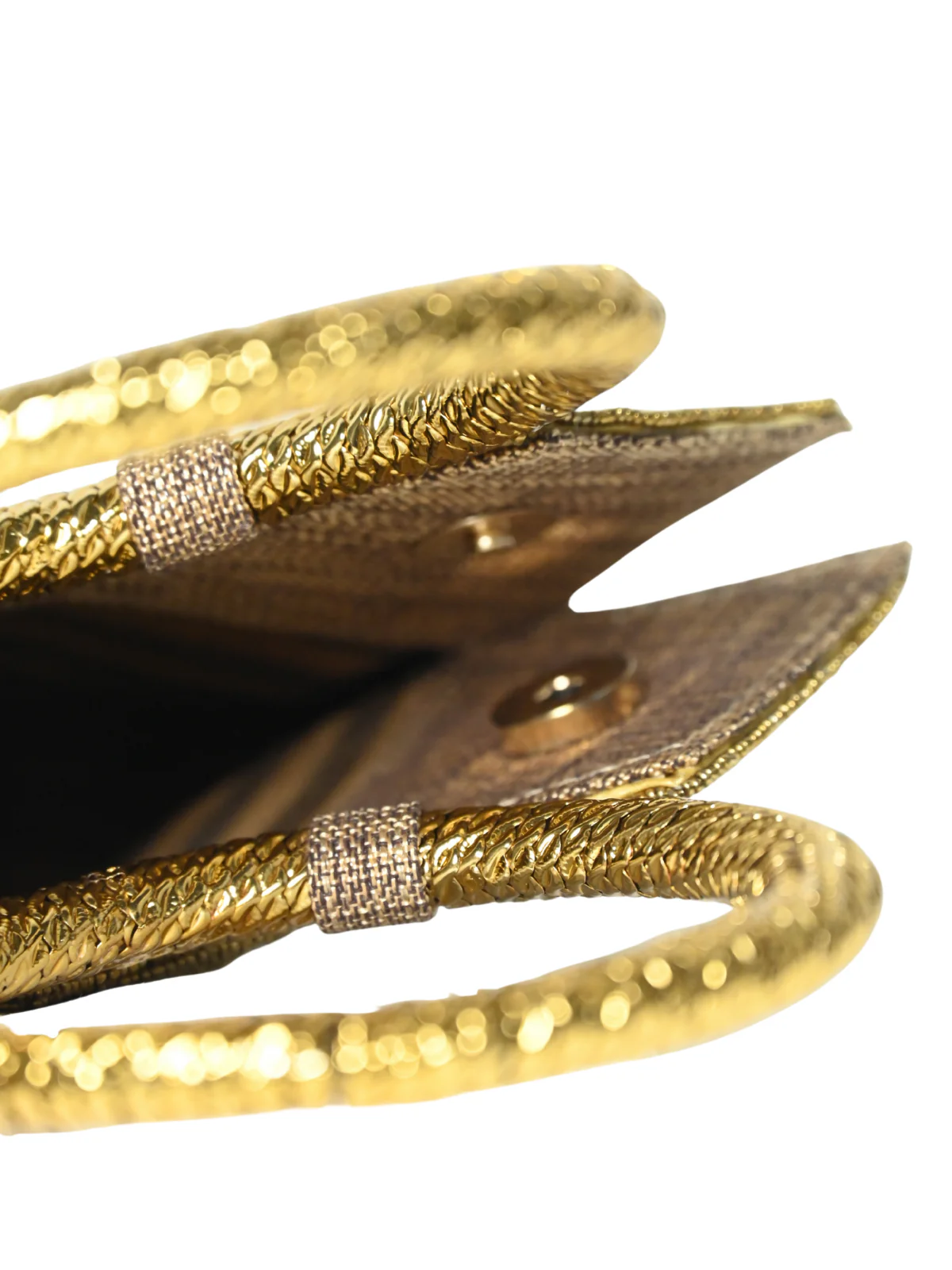 Odette Golden Jute Embellished Clutch For Women - Image 8