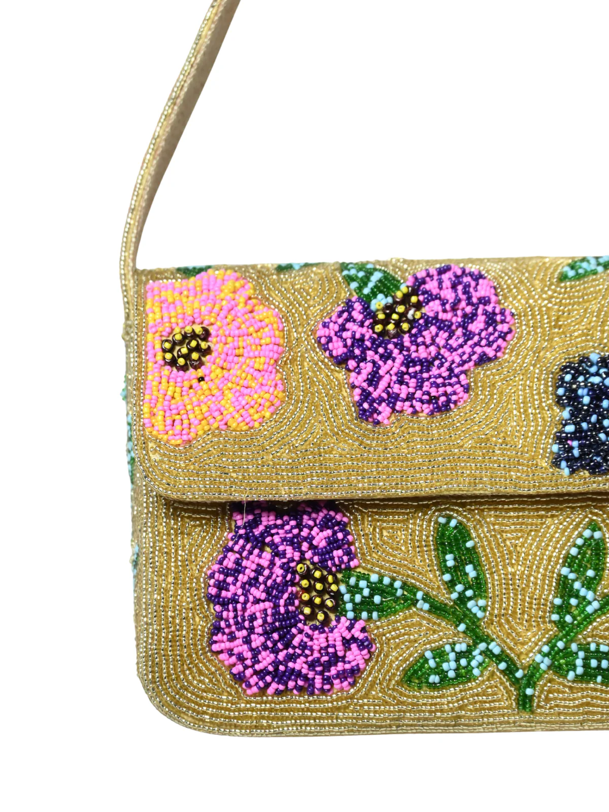 Odette Golden Jute Embellished Clutch For Women - Image 6