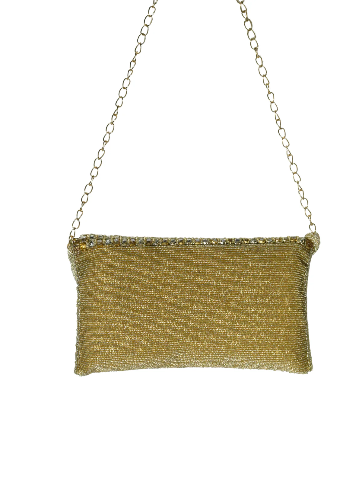 Odette Golden Jute Embellished Clutch For Women - Image 4