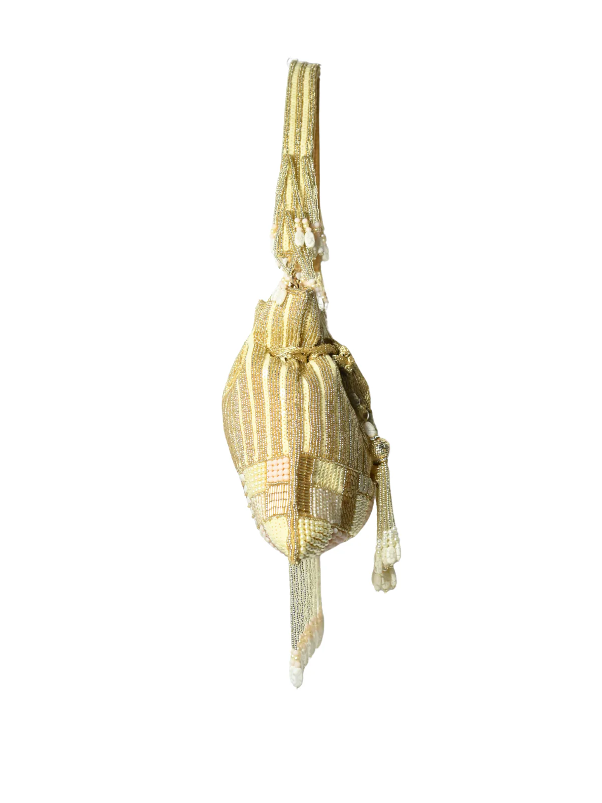 Odette Golden Jute Embellished Potli For Women - Image 4