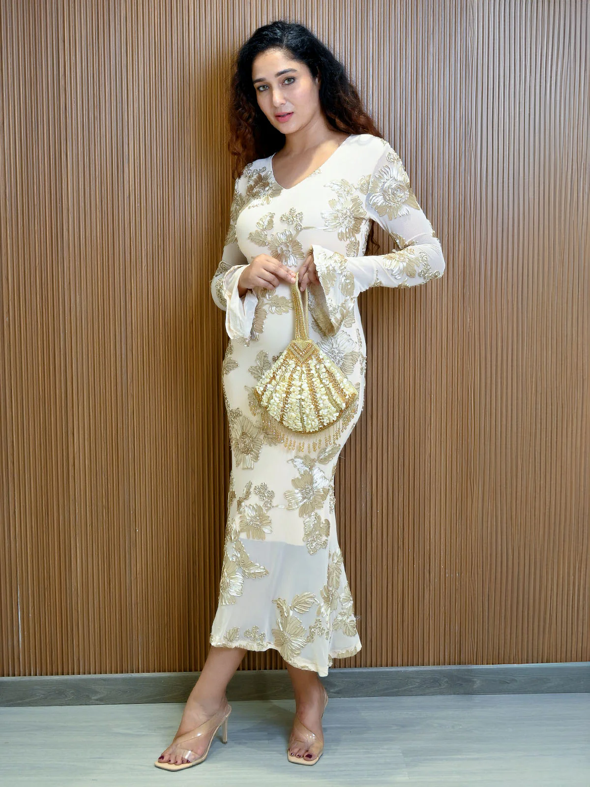 Odette Golden Jute Embellished Potli For Women - Image 2