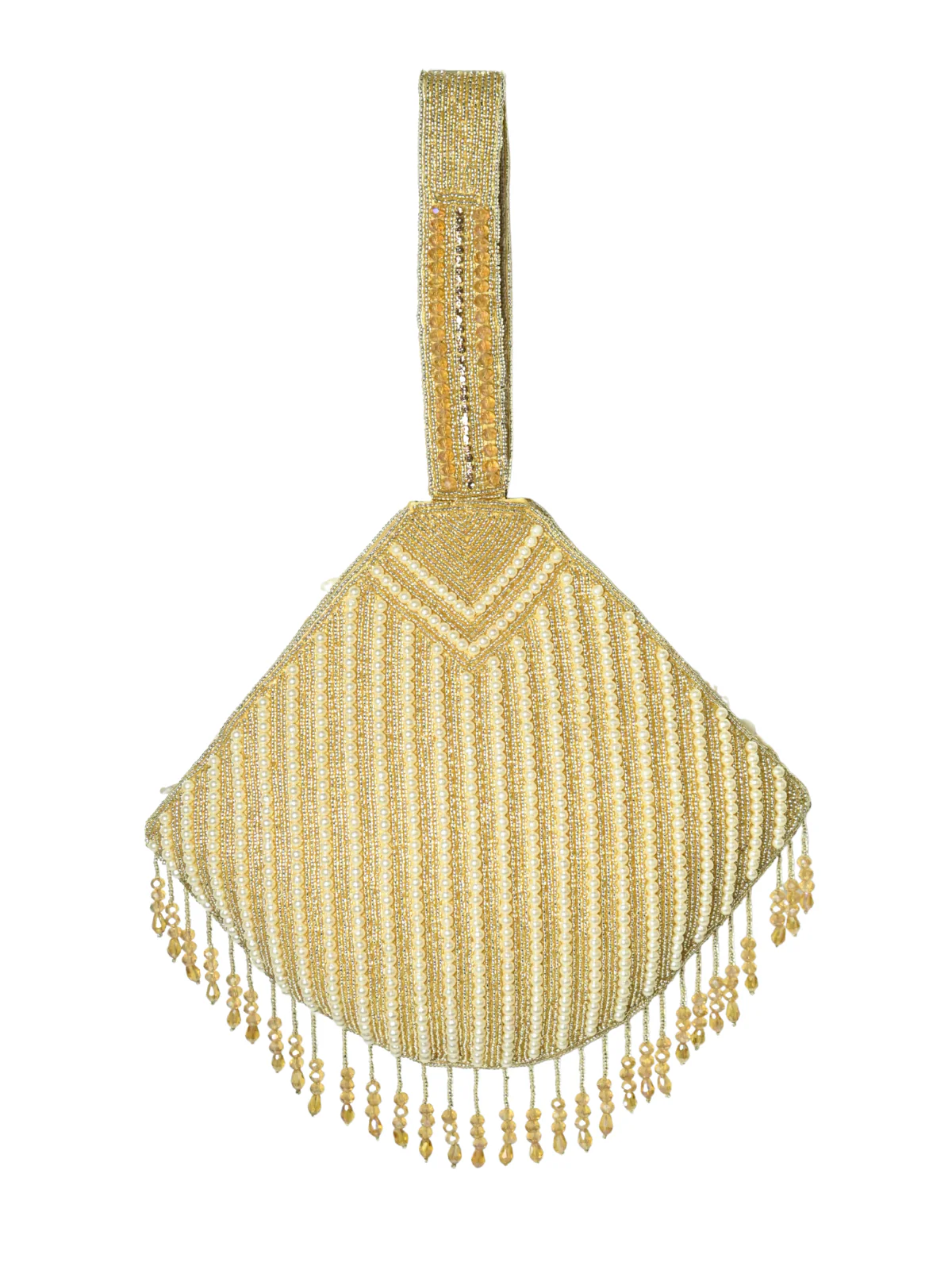 Odette Golden Jute Embellished Potli For Women - Image 3