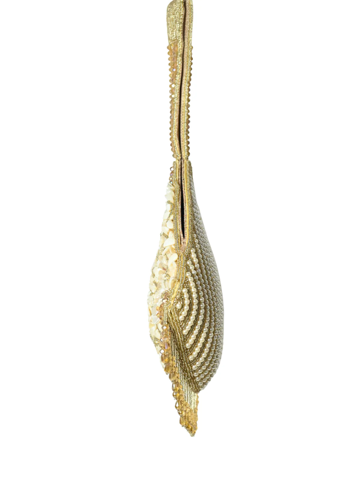 Odette Golden Jute Embellished Potli For Women - Image 4