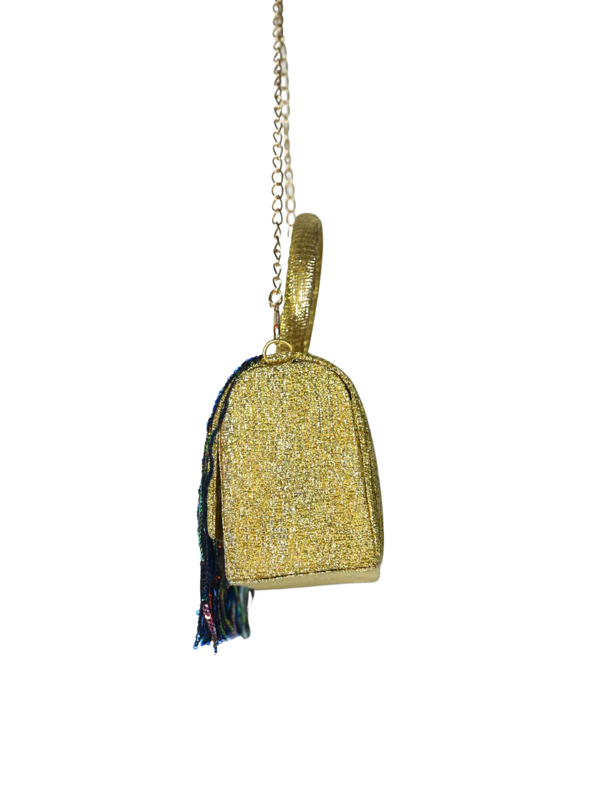 Odette Golden Lace Embellished Clutch For Women - Image 6
