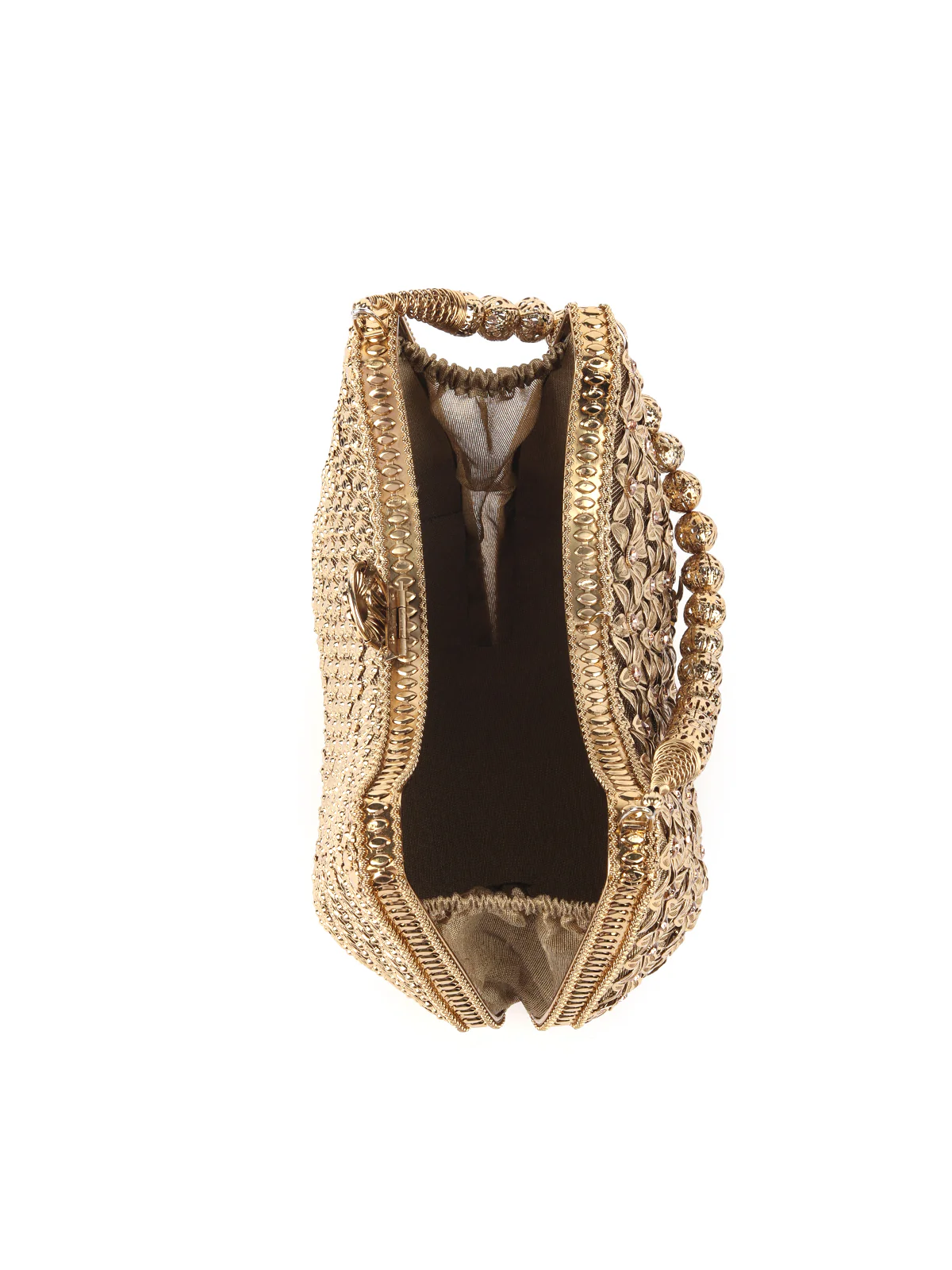 Odette Golden Metal Clutch For Women - Image 6