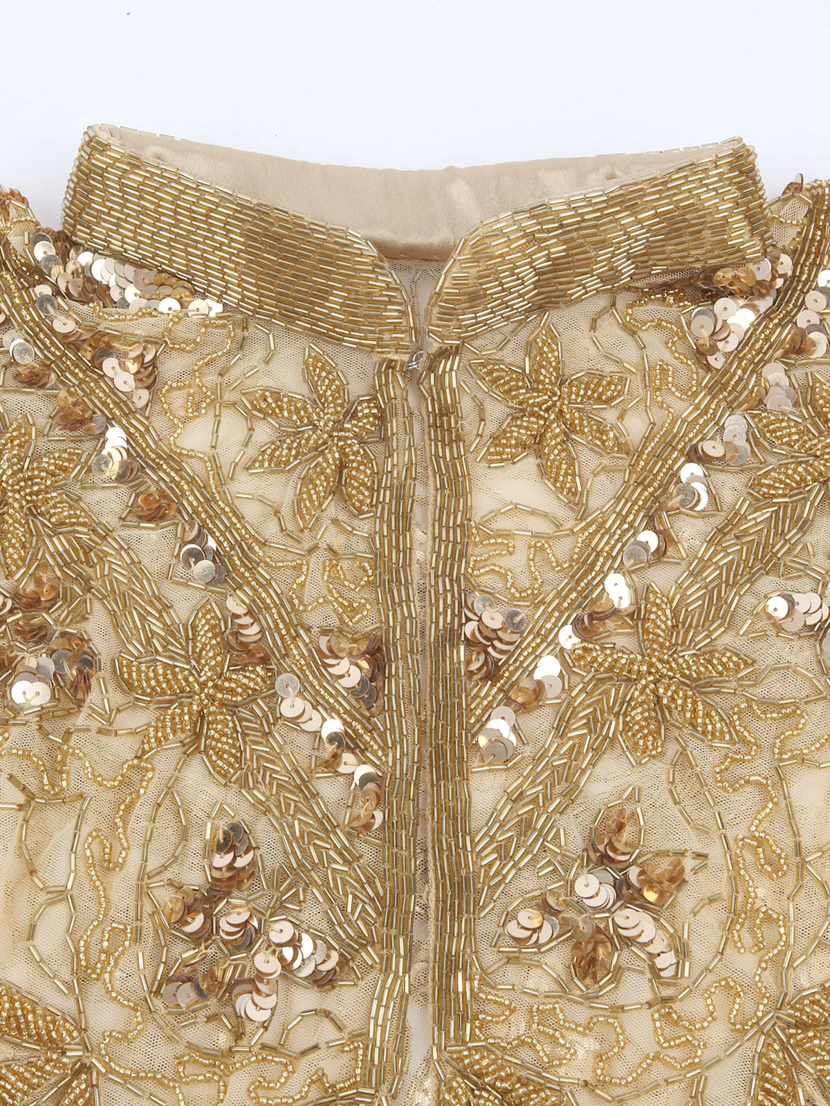 Odette Golden Net Embellished Cape For Women - Image 6