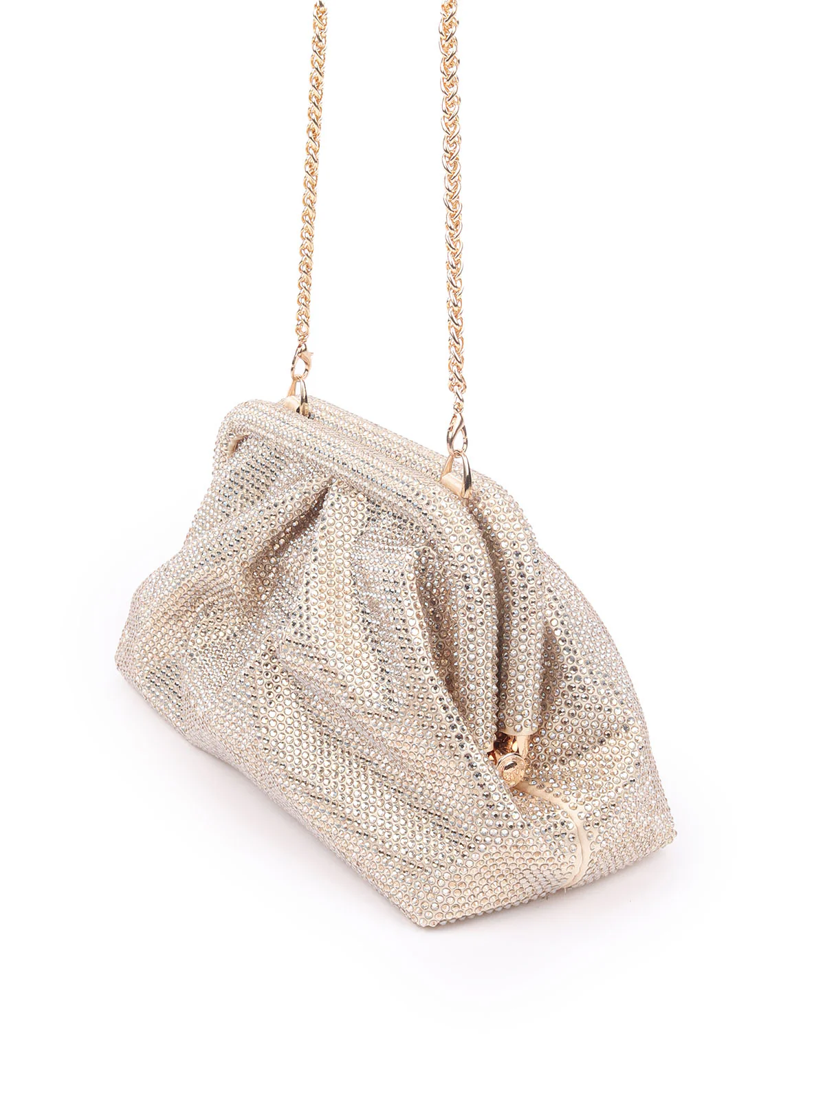 Odette Golden Stone Polyester Embellished Clutch For Women - Image 4