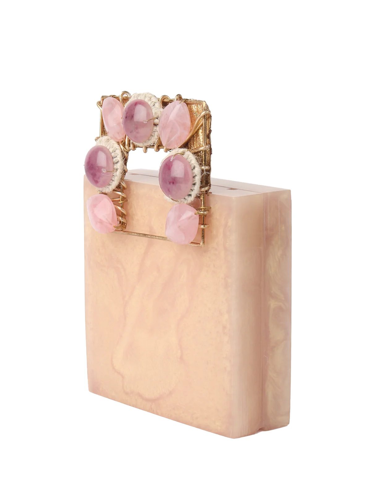 Odette Golden Resin Embellished Clutch For Women - Image 5