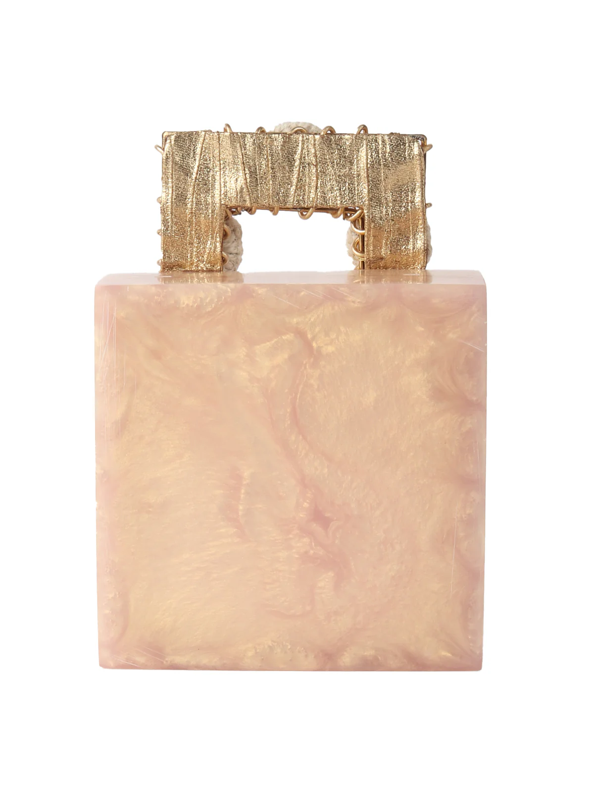 Odette Golden Resin Embellished Clutch For Women - Image 6
