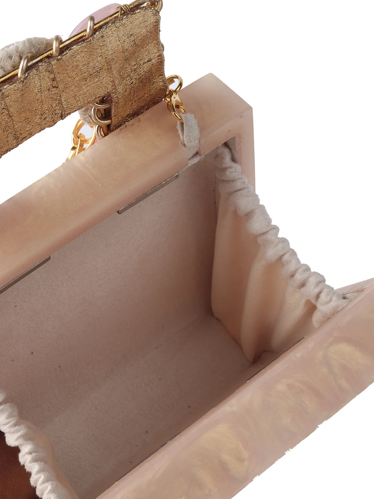 Odette Golden Resin Embellished Clutch For Women - Image 7