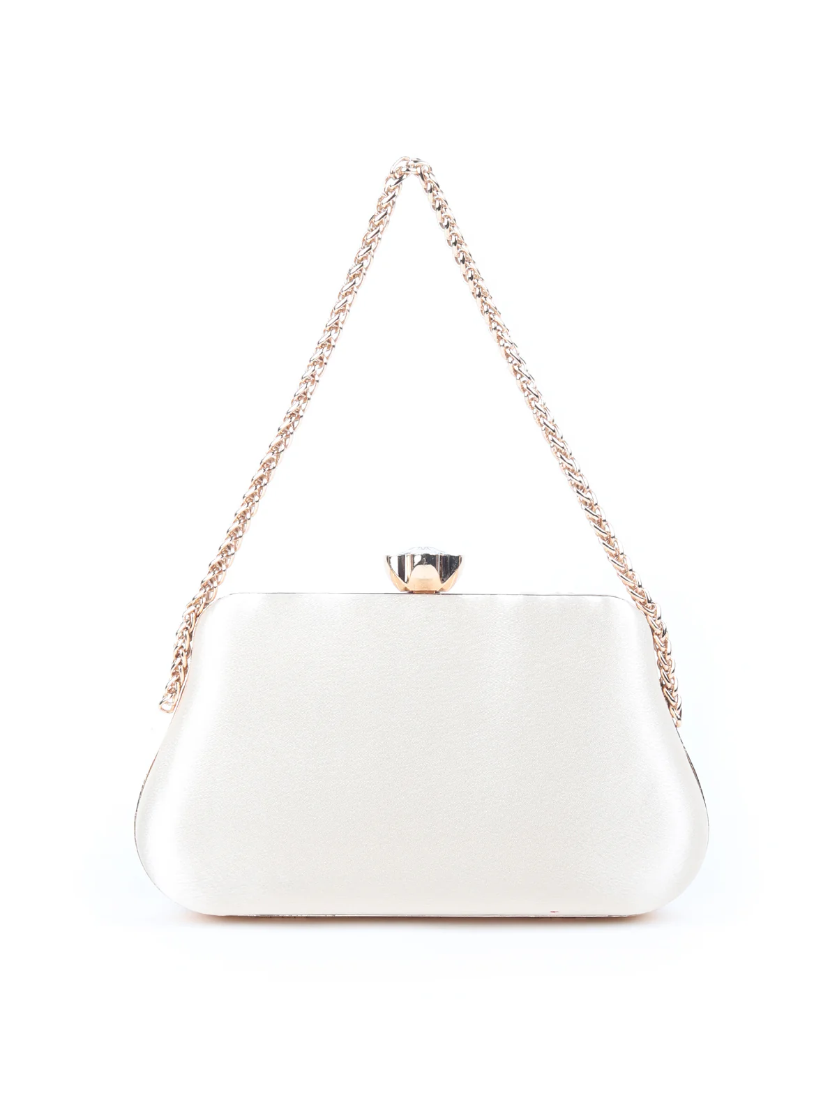 Odette Golden Ruched And Embellished Clutch For Women - Image 6
