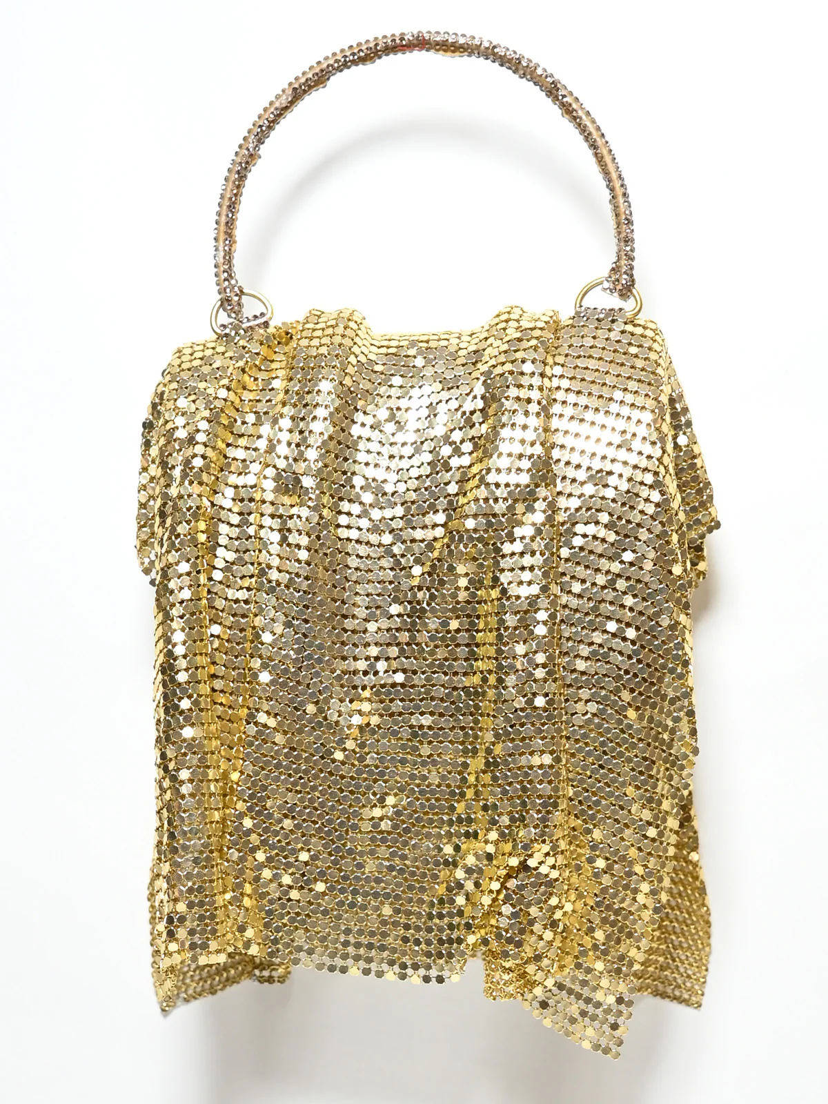 Odette Golden Suede Sequence Embellished Clutch For Women - Image 2