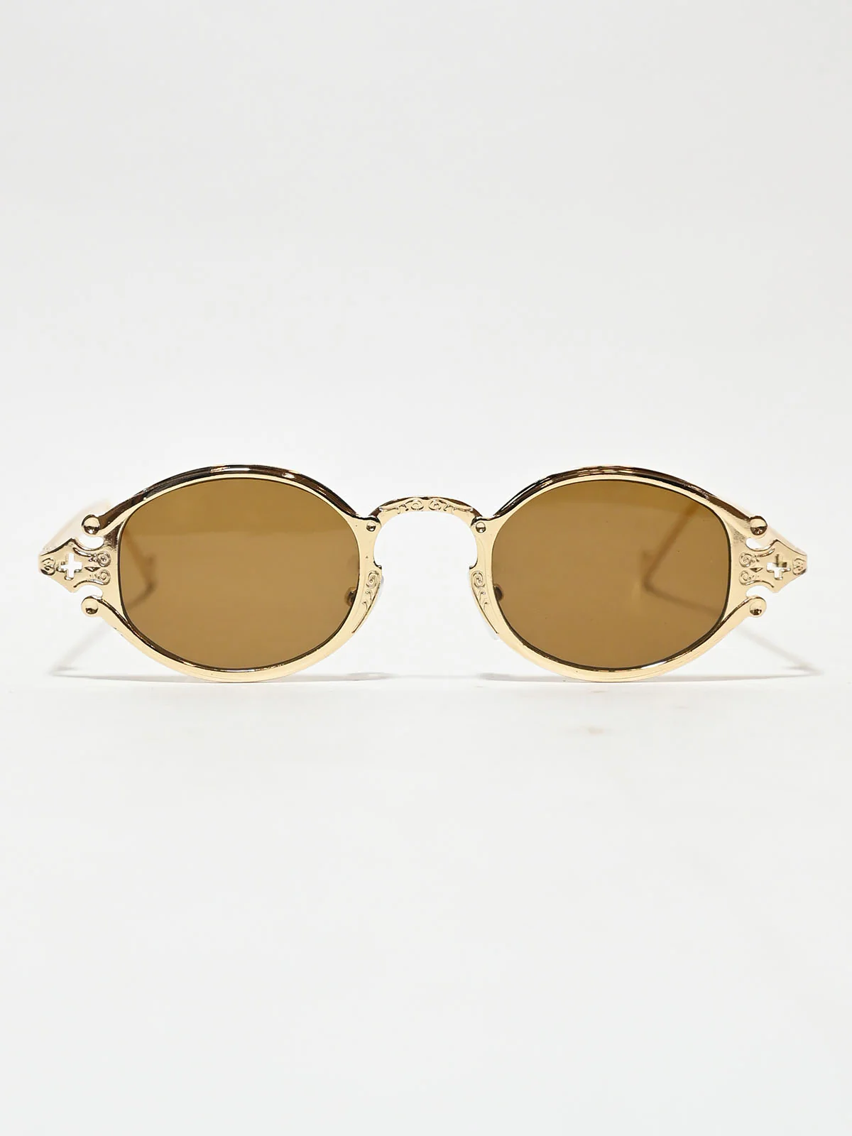 Odette Golden Zink Alloy Self Design Sunglasses For Women - Image 2