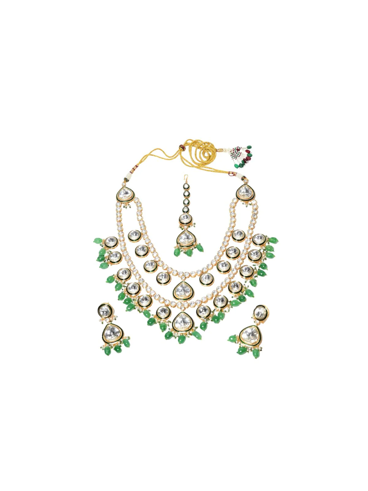 Odette Green Alloy Embellished Jewellery Set For Women - Image 3