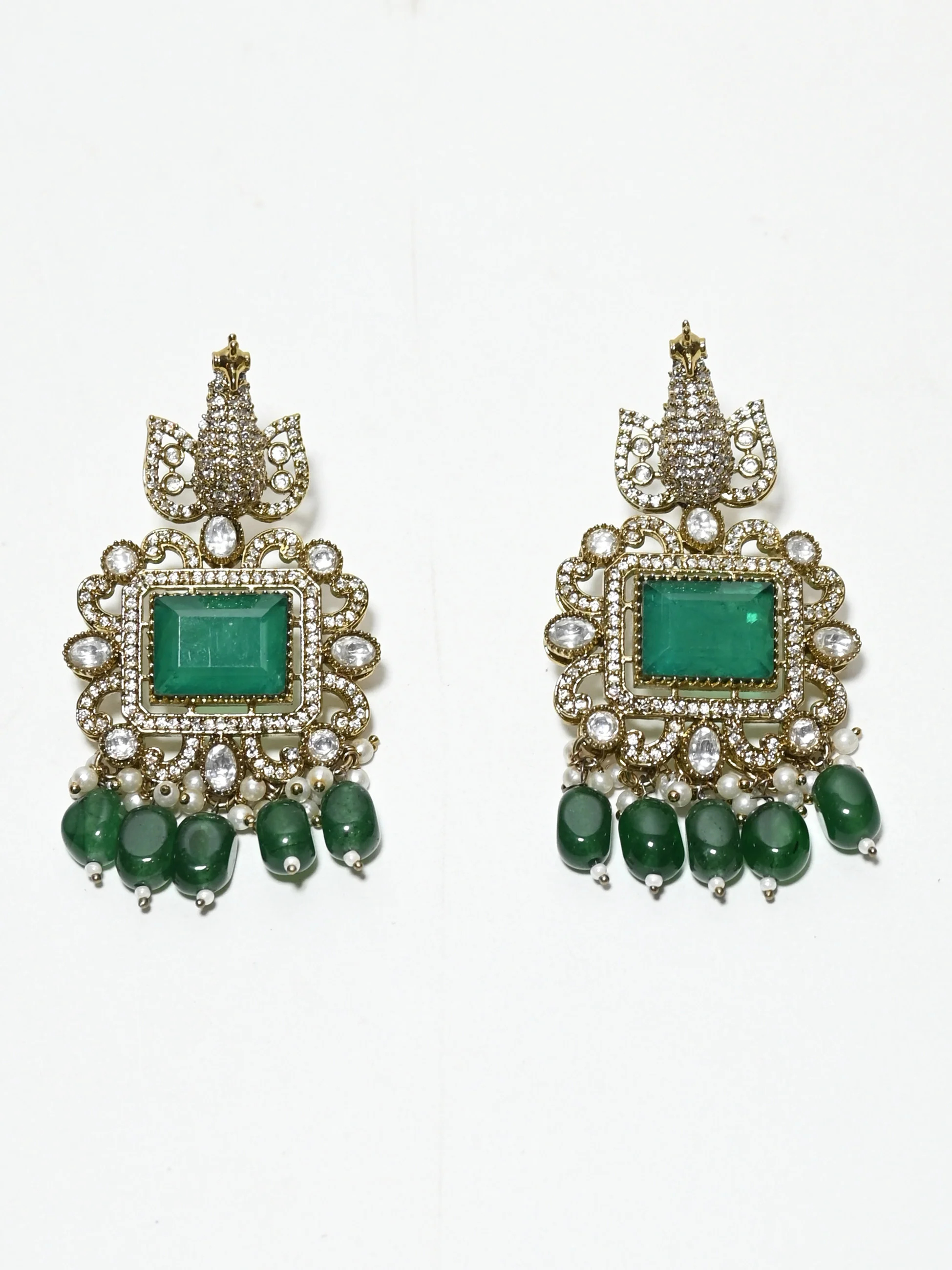 Odette Green Alloy Stone Jewellery Set For Women - Image 6