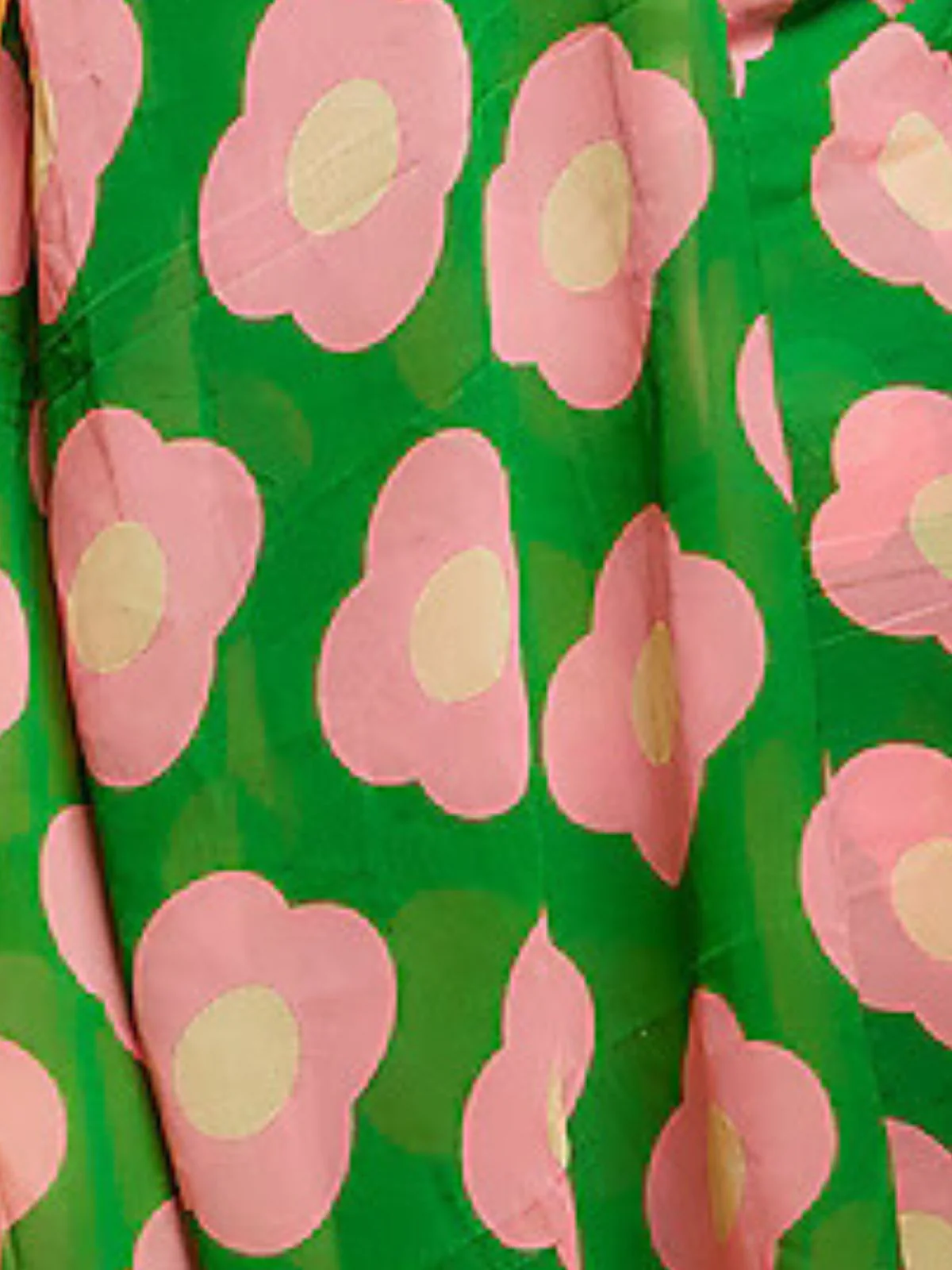 Odette Green And Pink Satin Printed Saree With Unstitched Blouse For Women - Image 5