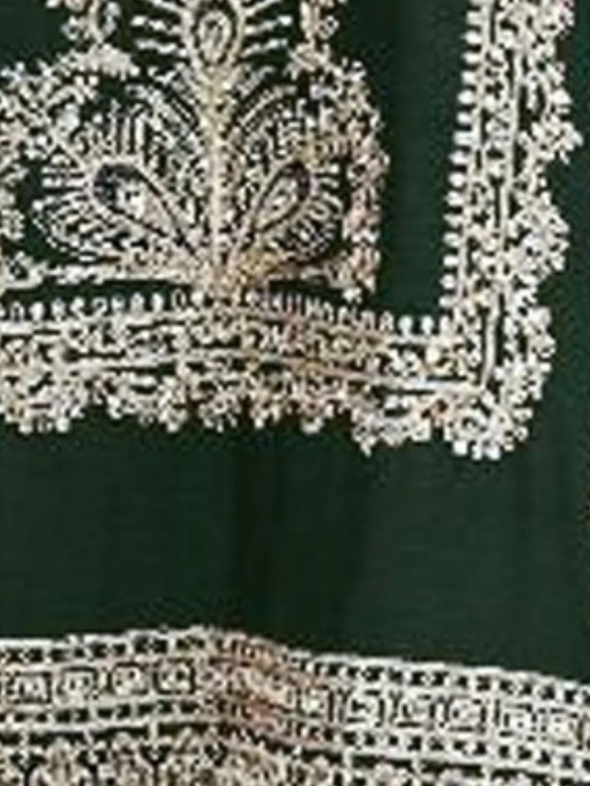 Odette Green Chinon Embroidered Semi-Stitched Kurta Set For Women - Image 3