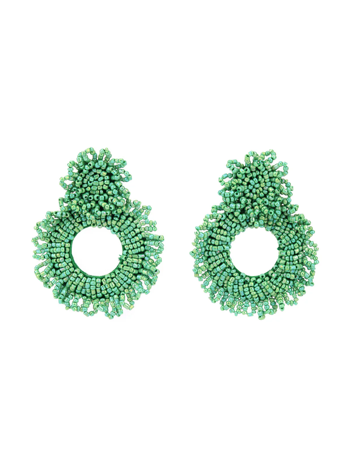 Odette Green Circular Dangler Earring For Women